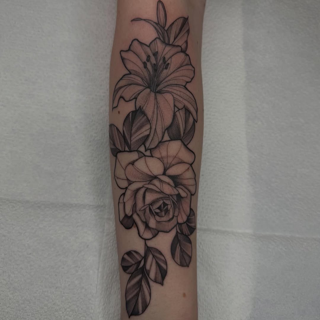 Tattoo by @loco_livin — black_and_grey, fine_line