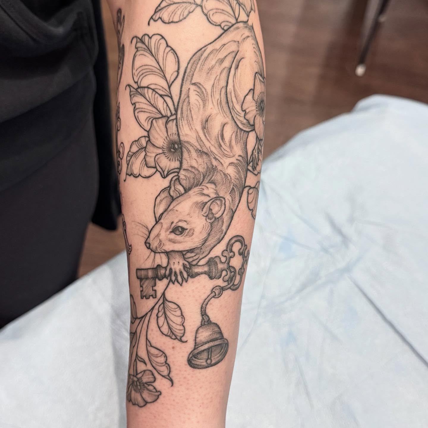Tattoo by @kmarsdentattoos — black_and_grey, realism