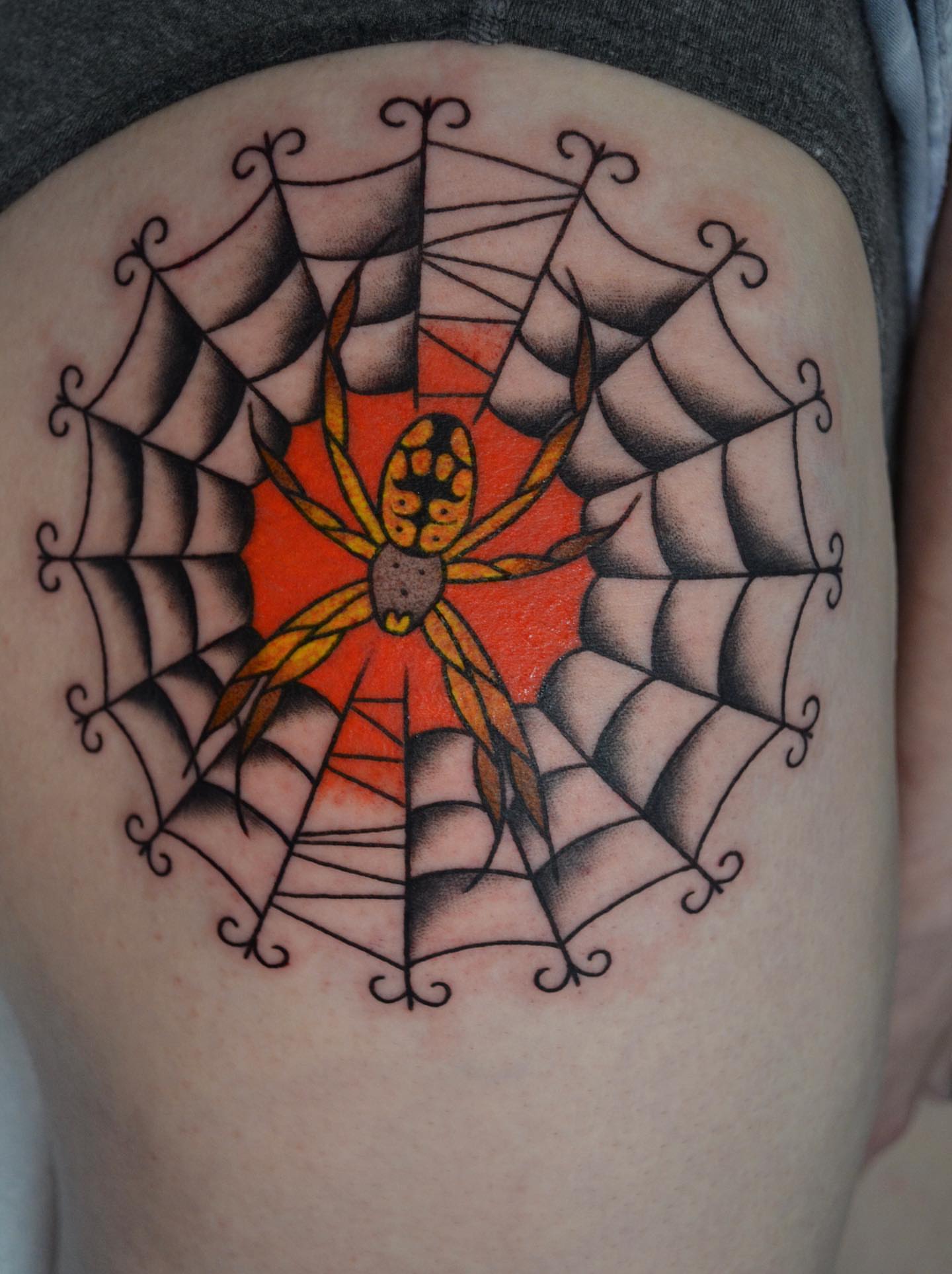 Tattoo by @vulgarviolets — american_traditional, dotwork