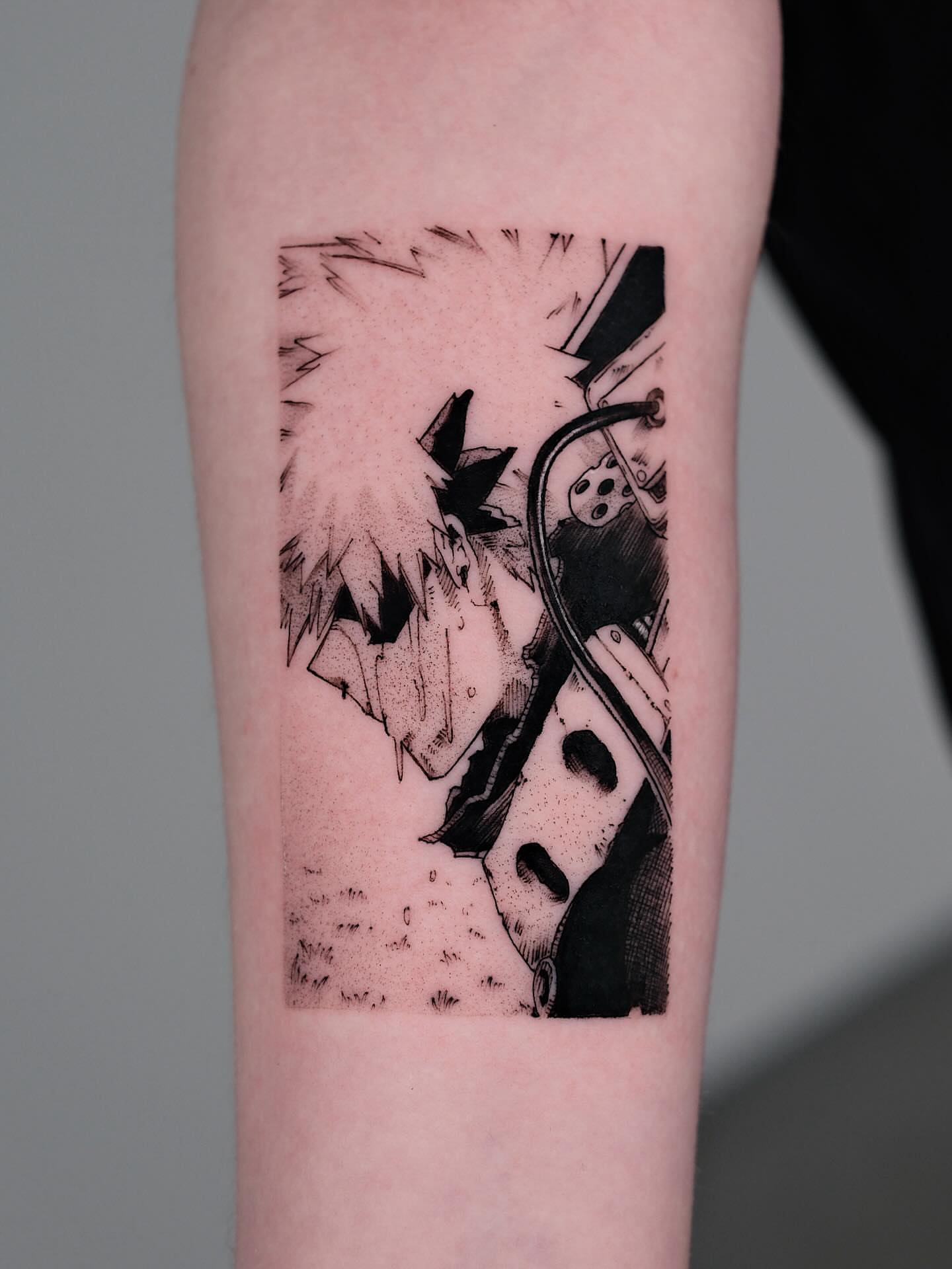 Anime character anime tattoo on the forearm by Anime, Amsterdam, Noord-Holland