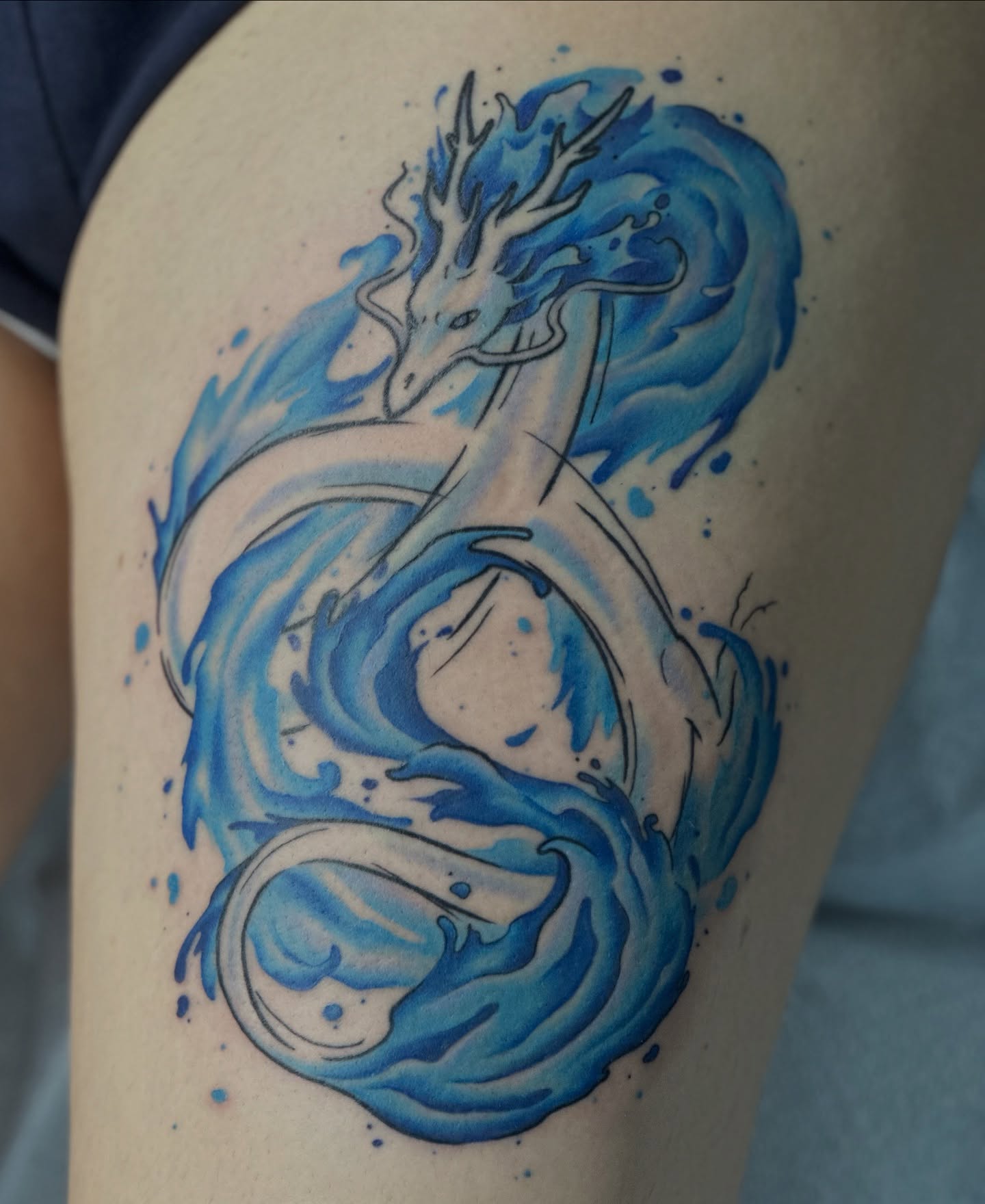 Tattoo by @magglesmcmaggles — dotwork, watercolor