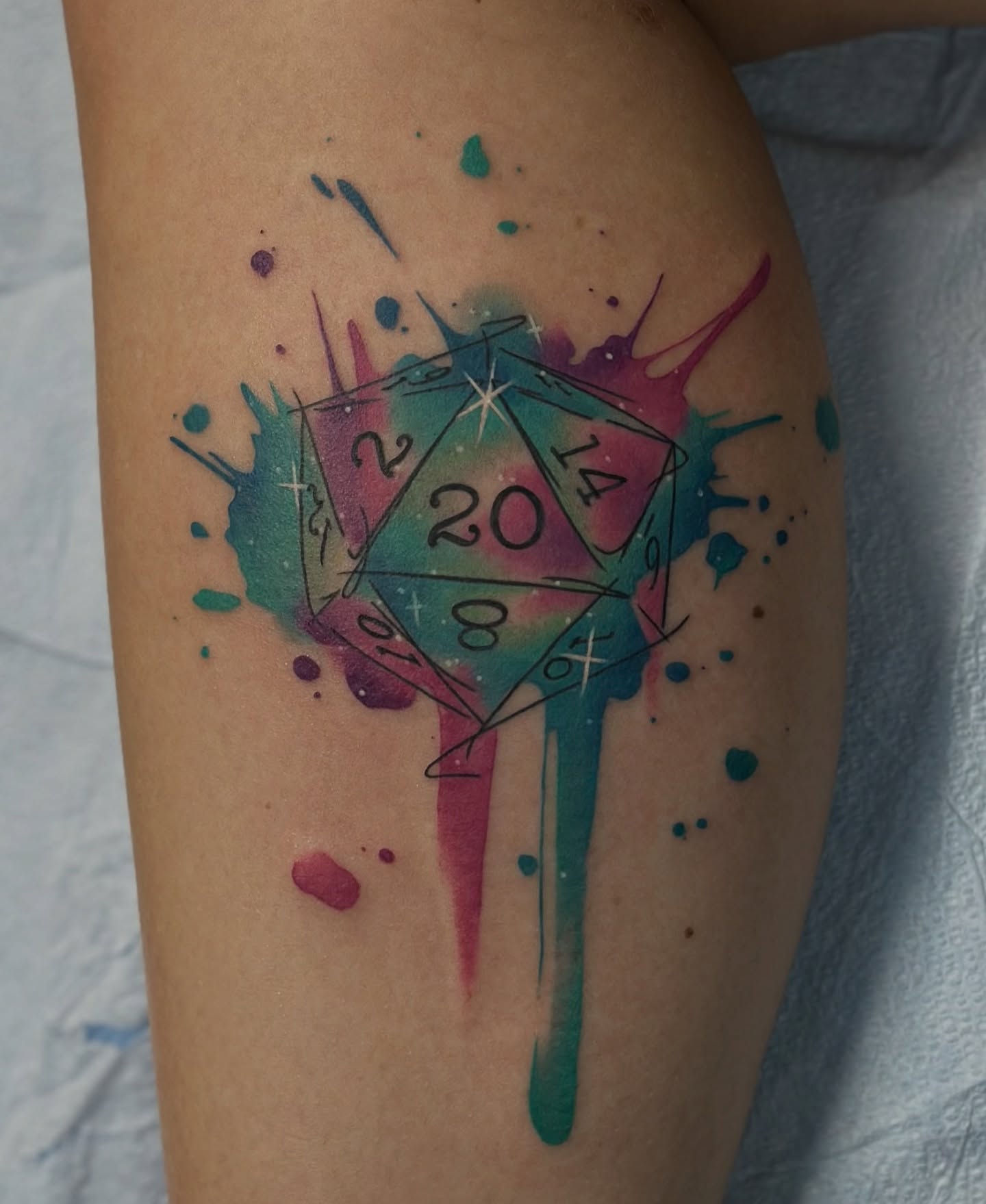 Tattoo by @magglesmcmaggles — watercolor, geometric