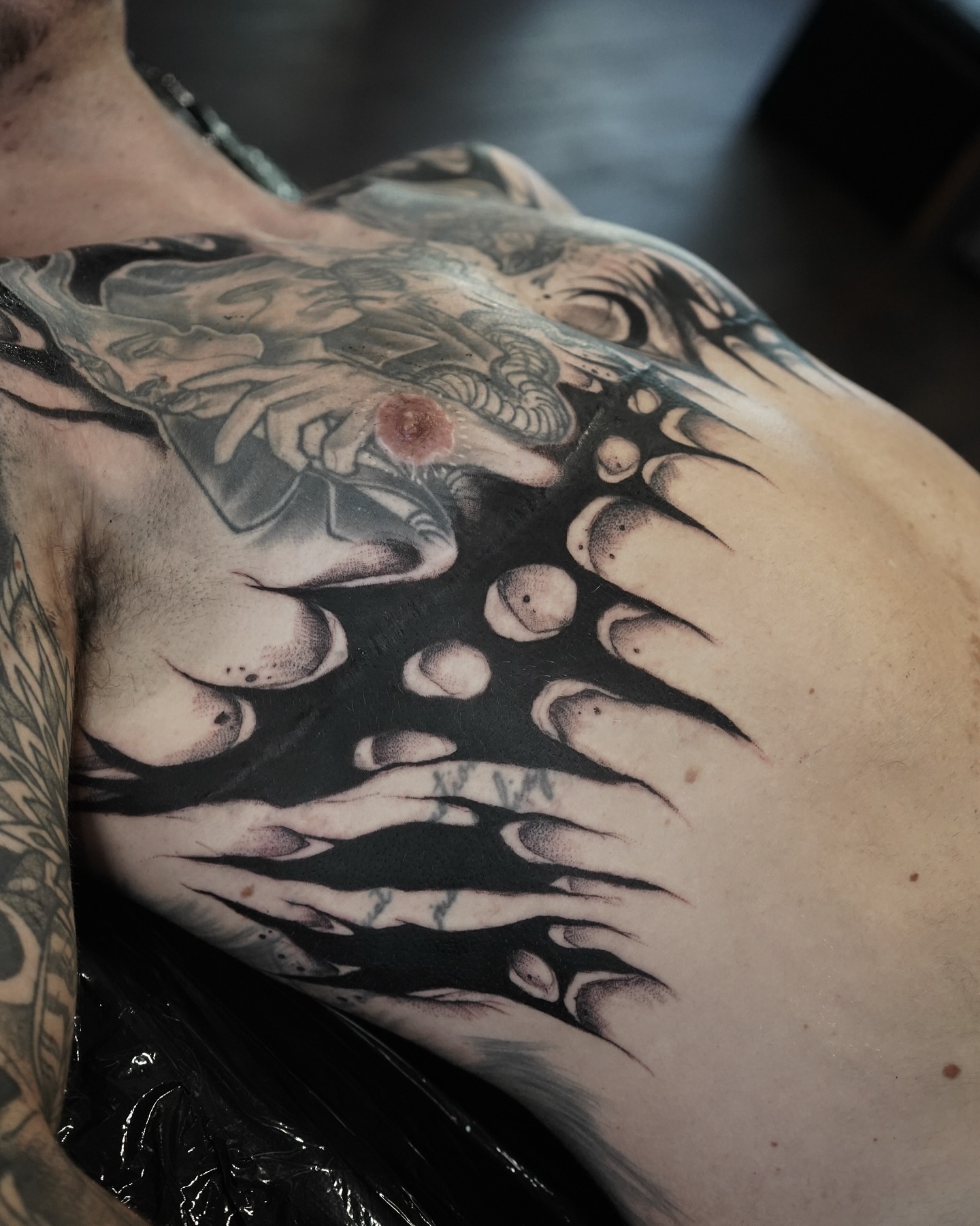 Tattoo by @evi_berry_falcon โ dotwork, realism