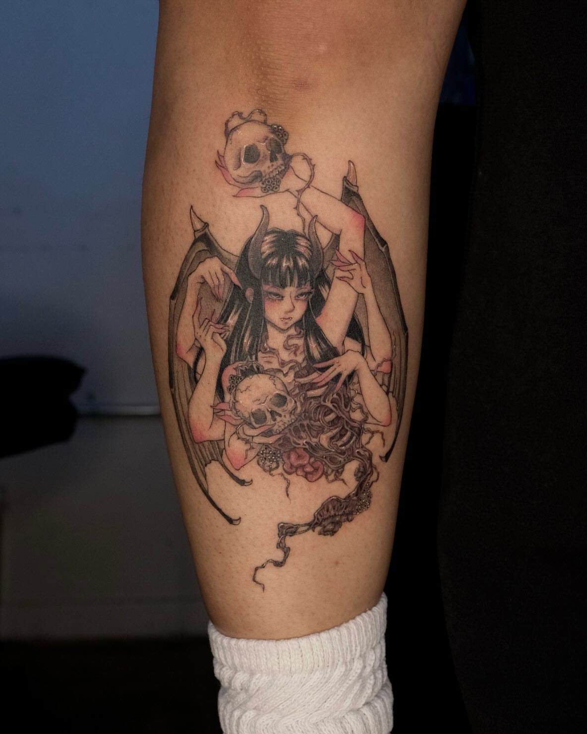 Tattoo by @misaxinks — dark_realism, anime