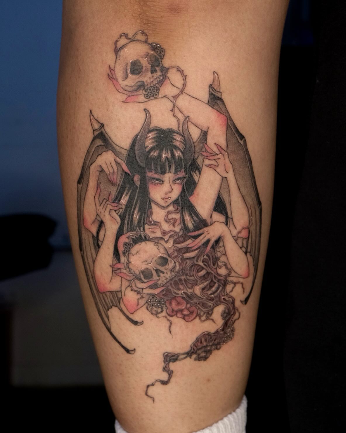 Tattoo by @misaxinks — anime, dark_realism