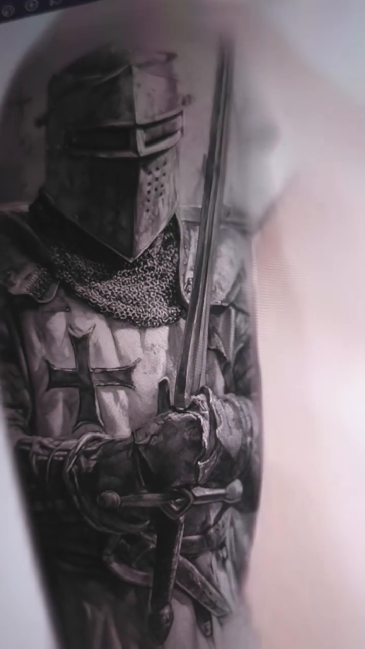 Knight in armor realism tattoo by Xavier NYC TATTOO ARTIST