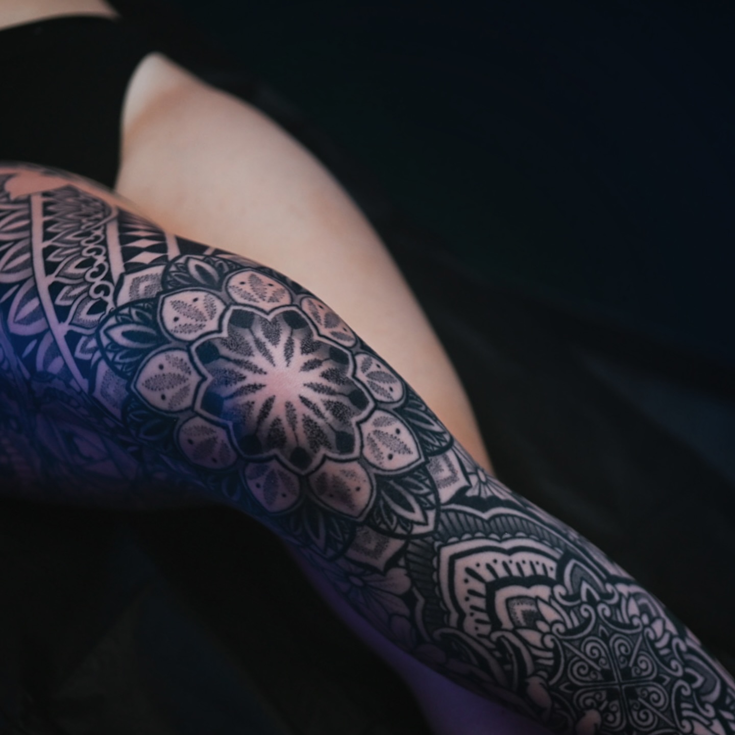 Geometric mandala dotwork tattoo on the forearm by Ryan Spencer - San Diego Tattoo Artist