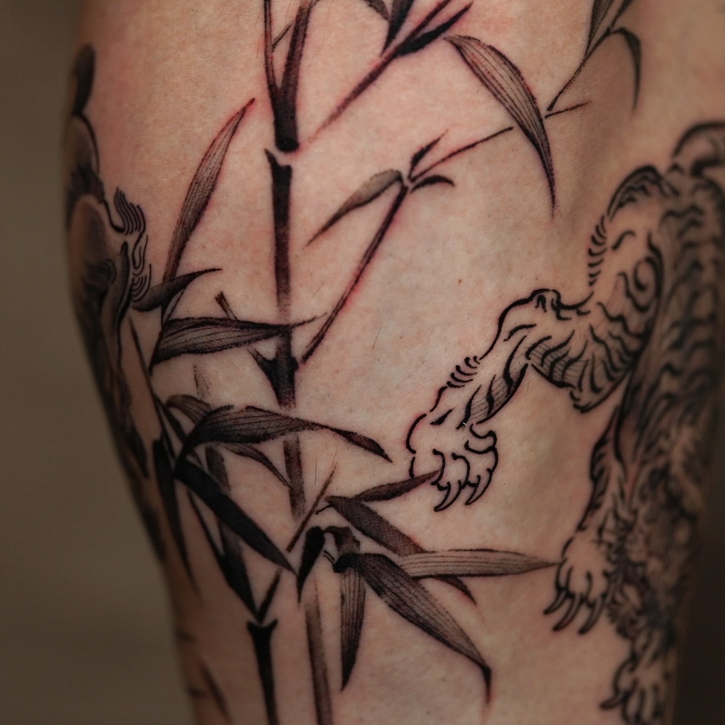Tattoo by @evian_tat — black_and_grey, japanese_irezumi