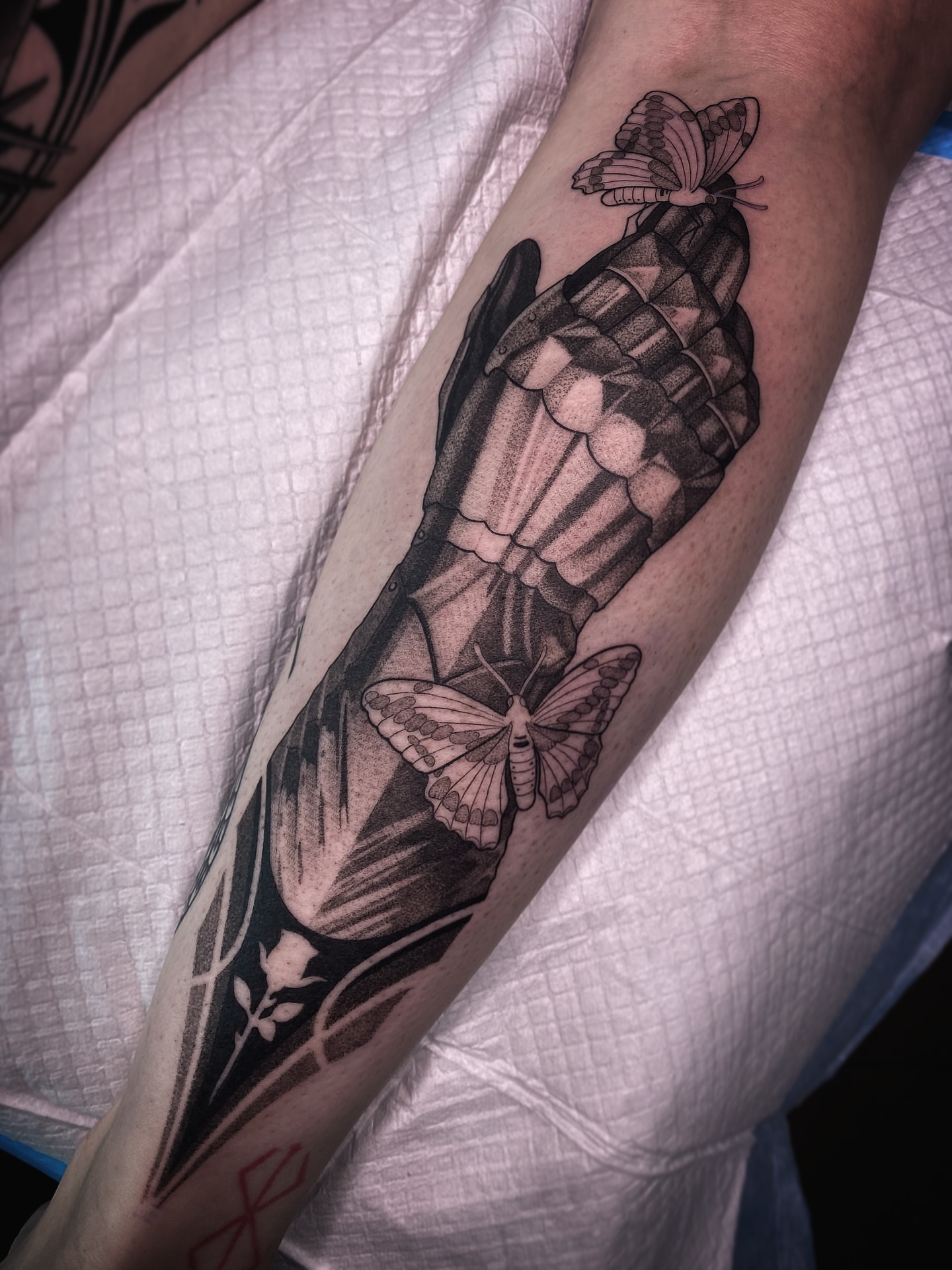 Tattoo by @n.dickinson — black_and_grey, realism