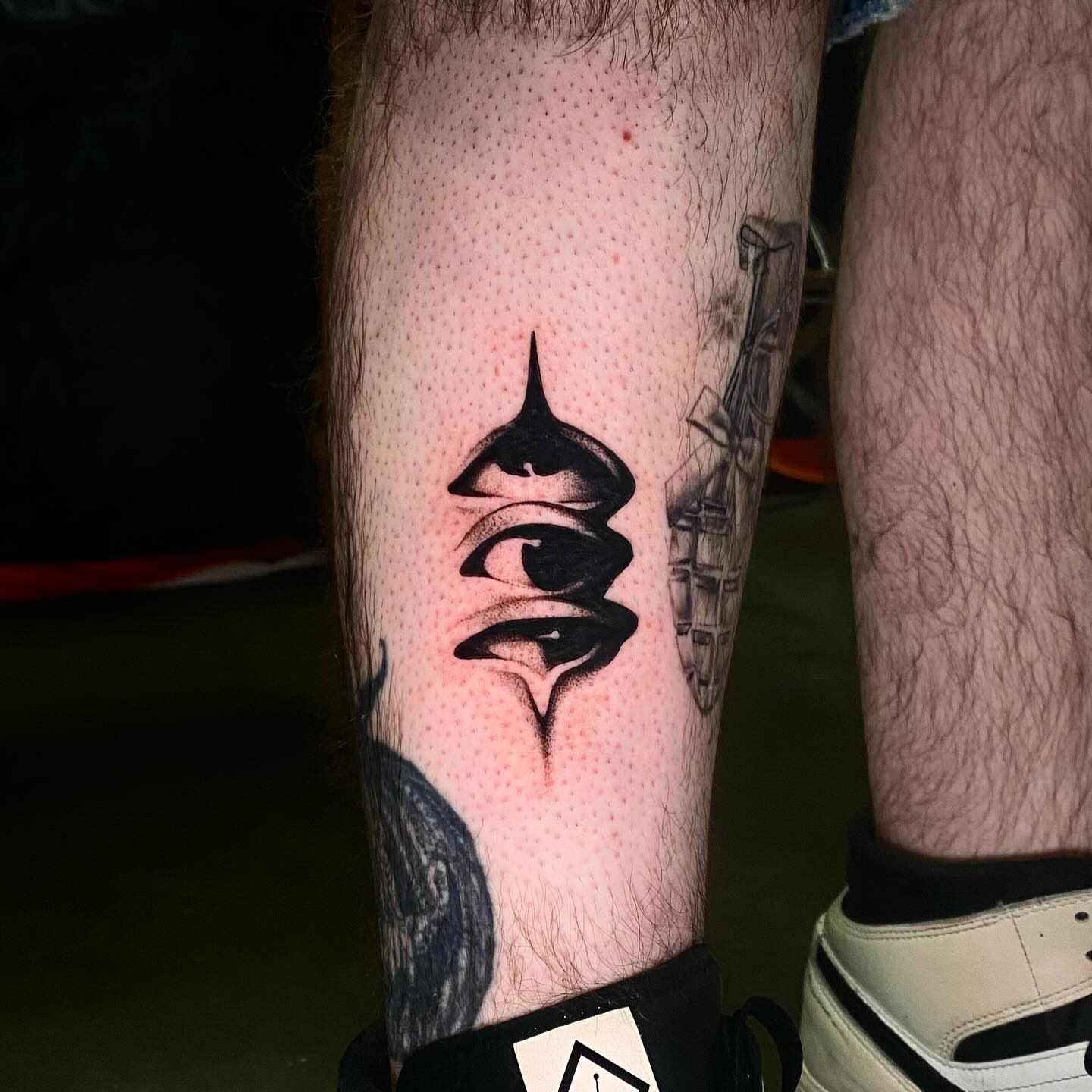 Abstract symbol dotwork tattoo on the forearm by Prncjordn, Stallings, North Carolina