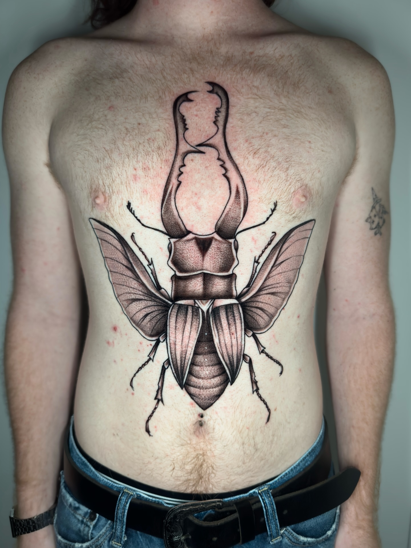 Tattoo by @coldbratpokes — dotwork, realism