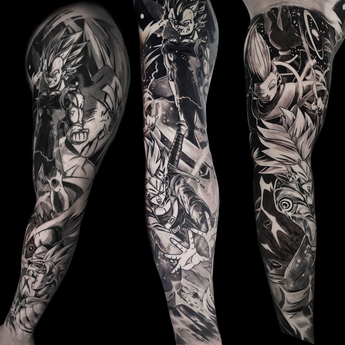 Dragon ball characters anime tattoo on the forearm by Lynn Hoang, Honolulu, Hawaii