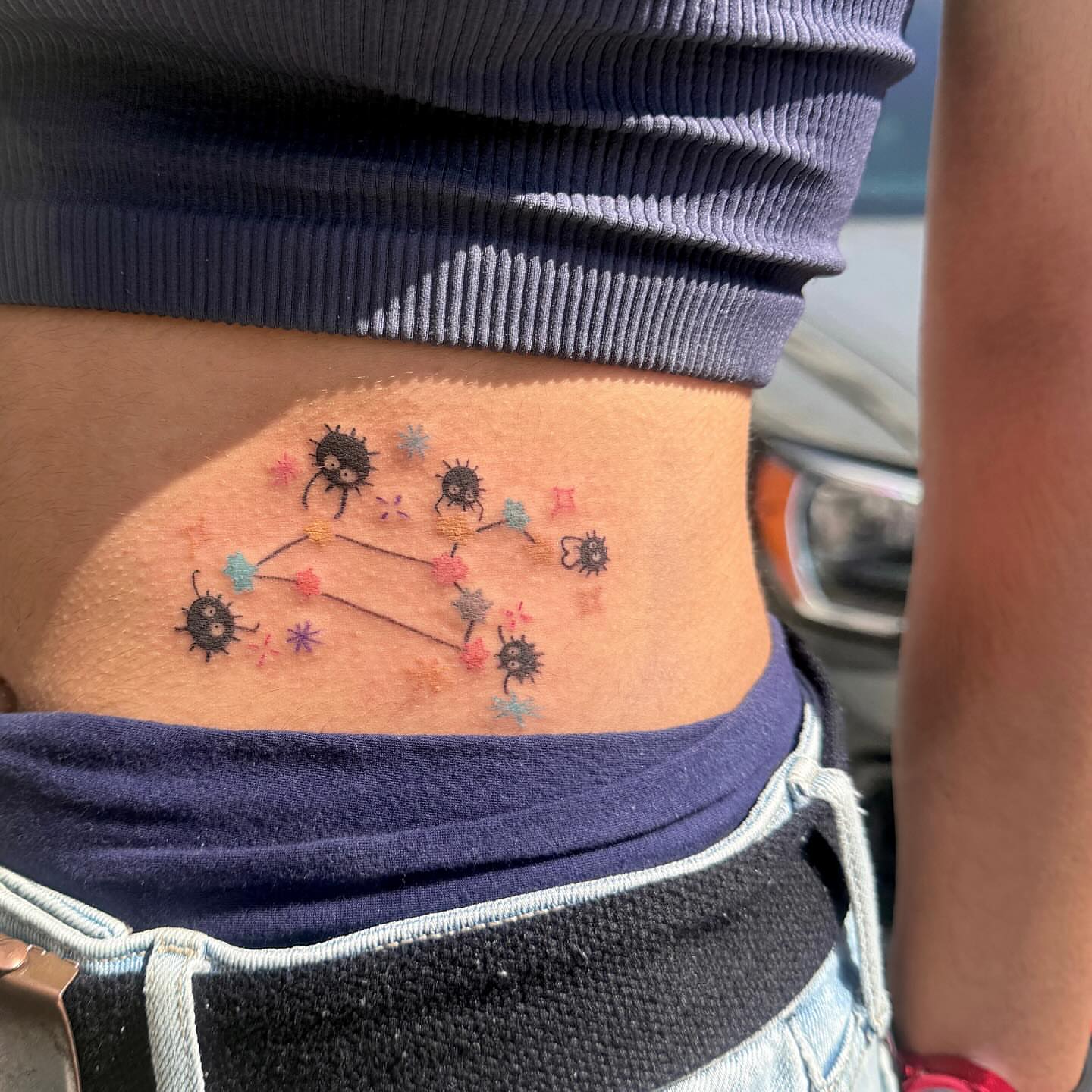 Constellation dotwork tattoo on the torso by Yez tattoo