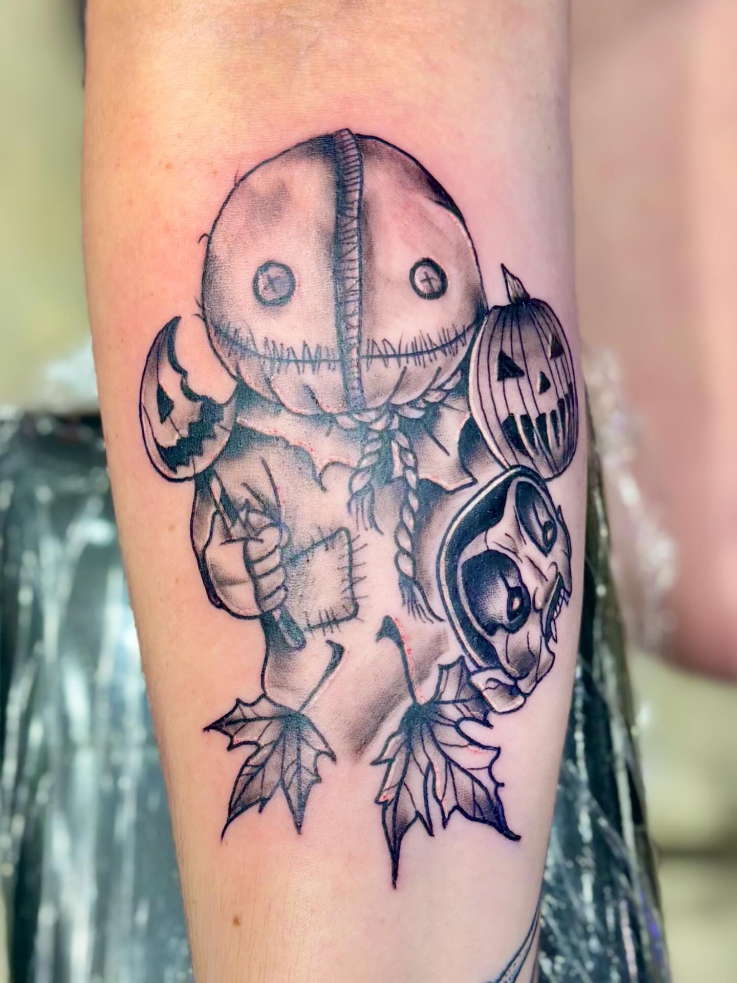 Tattoo by @foxesden666 — black_and_grey
