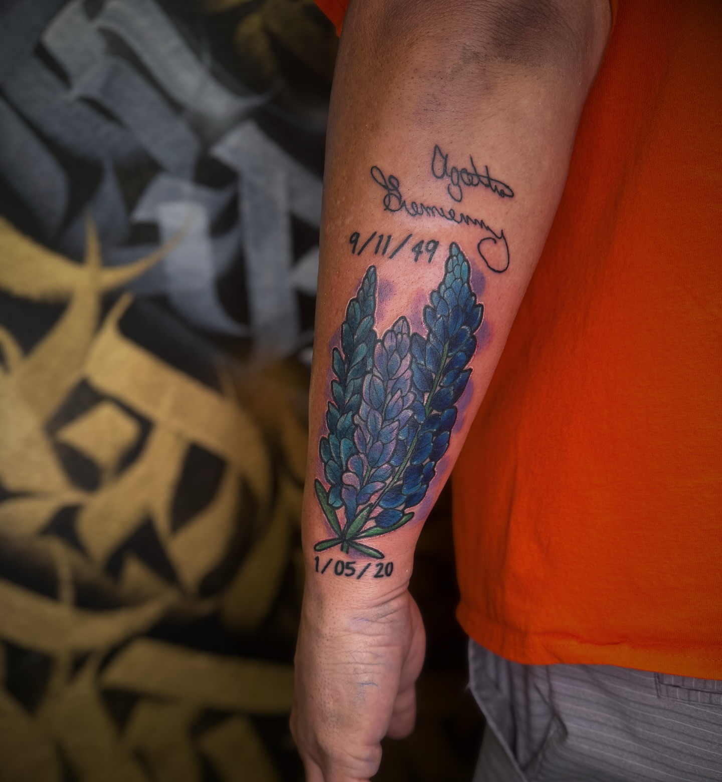 Bluebonnet watercolor tattoo on the forearm by ♡ 𝒜𝓂𝒾𝓃𝒶 𝐵𝒽𝒶𝓉𝓉𝒾 ♡