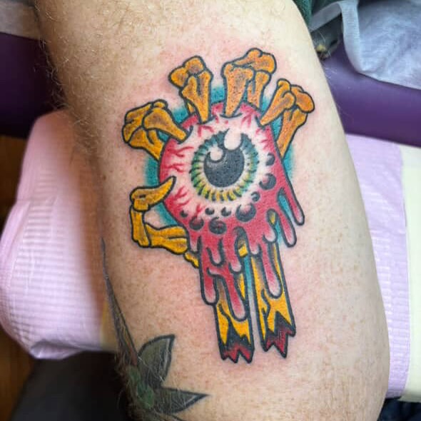 Tattoo by @hellbers — american_traditional, dotwork