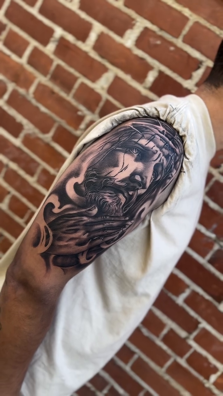Tattoo by @inkedbyanangel_ — realism, black_and_grey