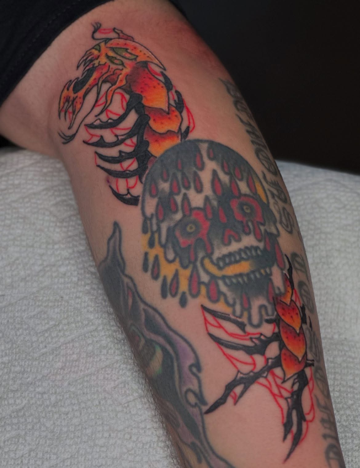 Tattoo by @wizardspire — american_traditional, dotwork