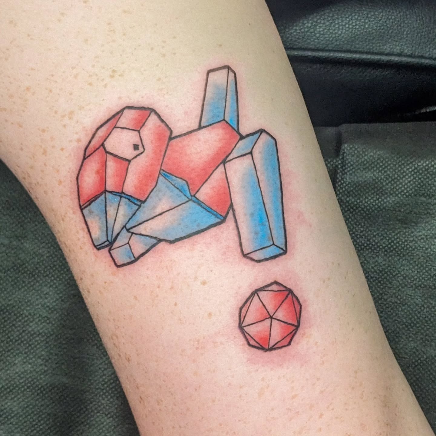 Geometric crystals geometric tattoo on the forearm by robin ✨ portland tattoo artist