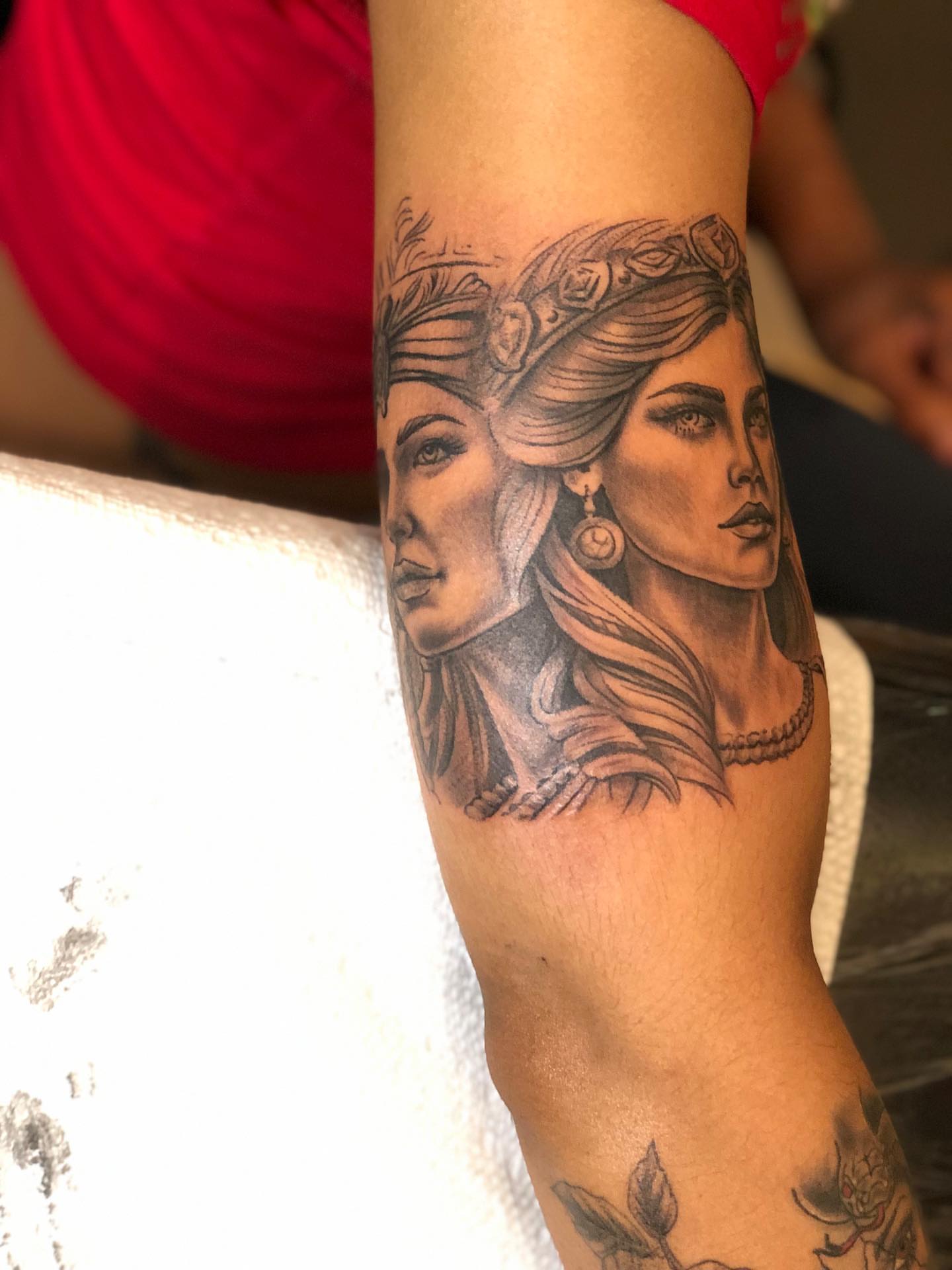 Tattoo by @chinos_tattoos โ realism, black_and_grey