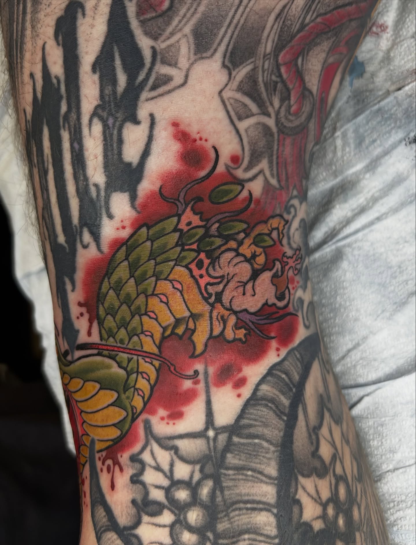 Tattoo by @timderosetattoos — american_traditional, dotwork