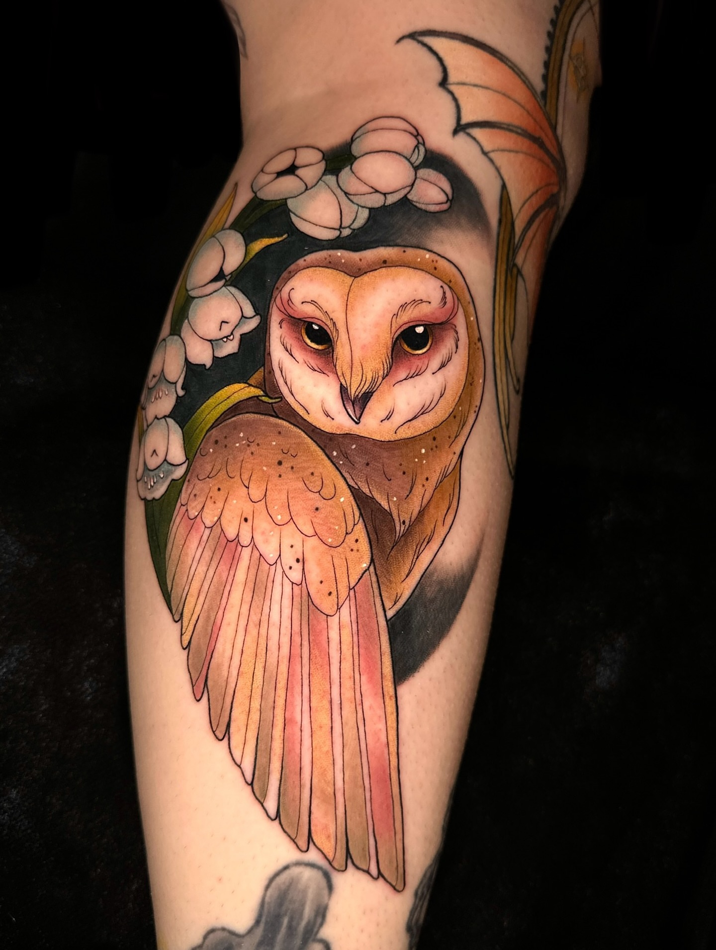 Owl realism tattoo on the forearm by Rebecca Joy ❋ Tattoo Artist