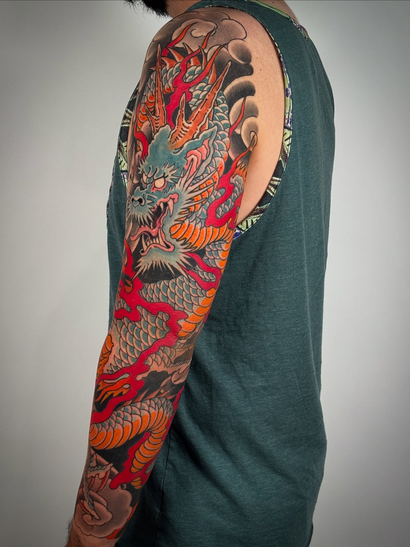 Dragon japanese irezumi tattoo on the upper arm by Tattooer by Trade Wannabe Artist at Heart