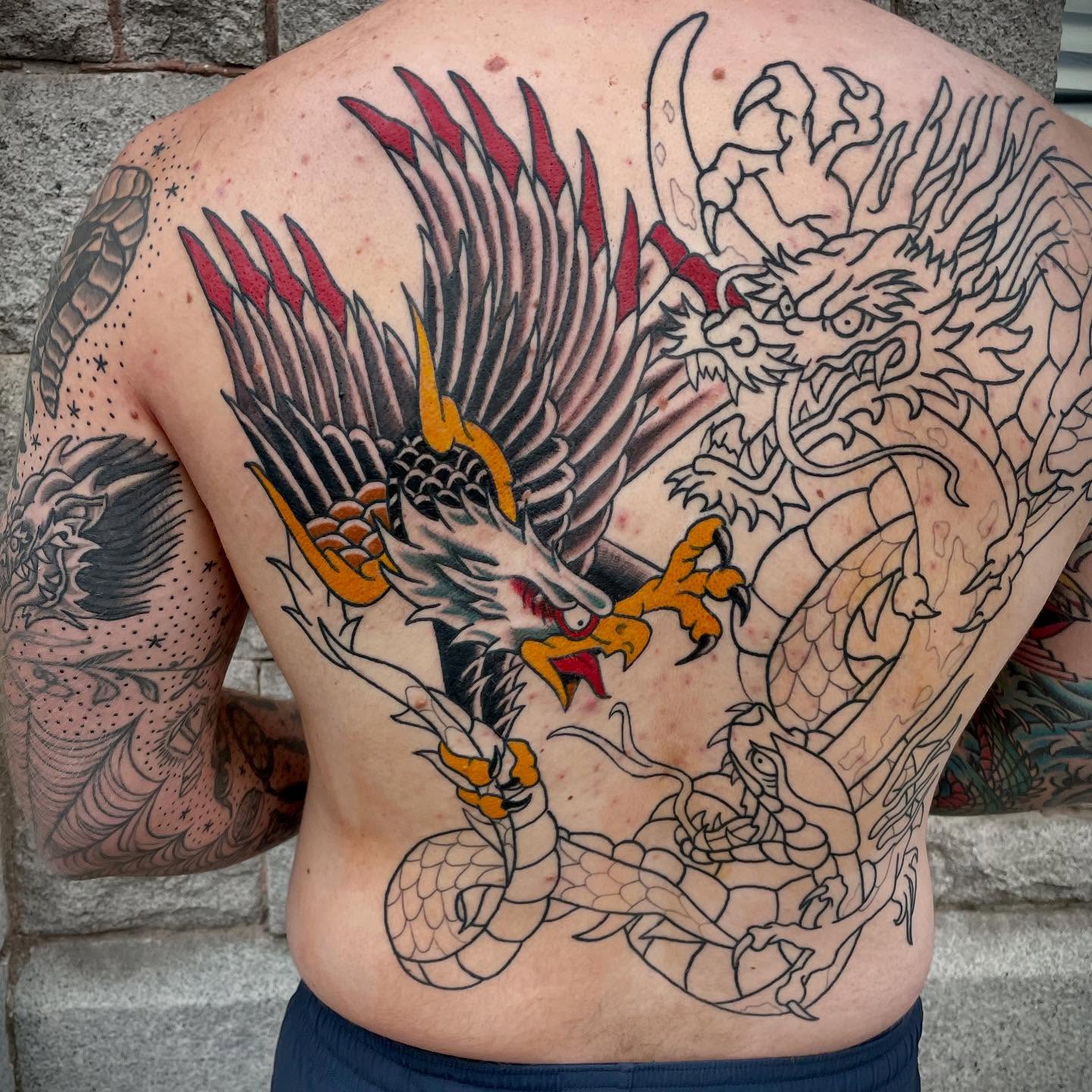 Tattoo by @duggernautt — american_traditional, dotwork