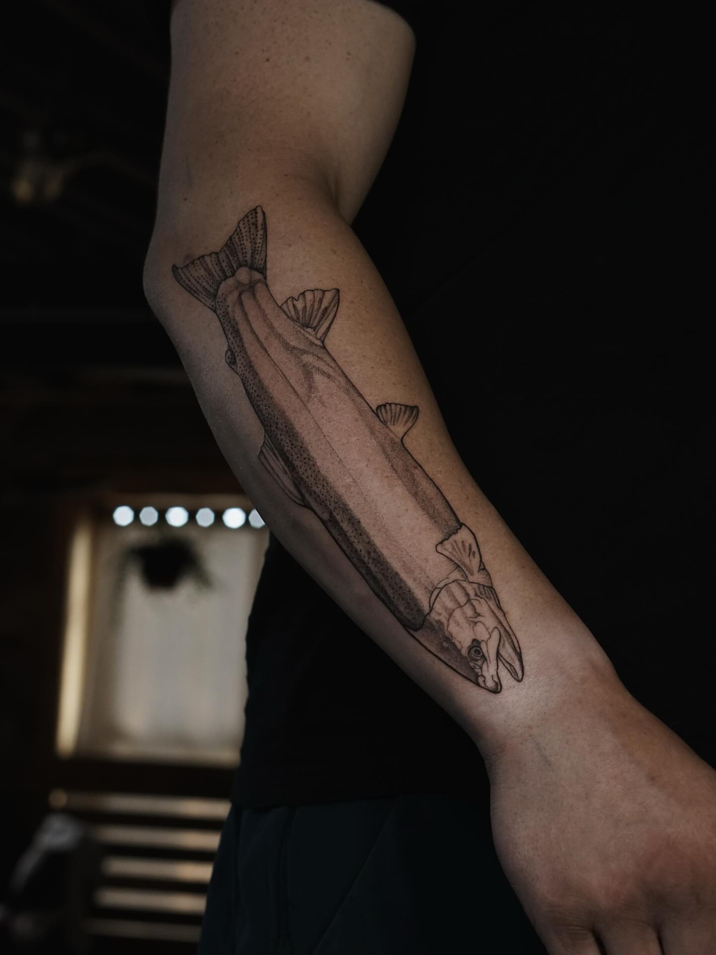 Salmon realism tattoo on the forearm by ᴛᴀᴛᴛᴏᴏ ᴀʀᴛɪꜱᴛ 📍Portland, OR