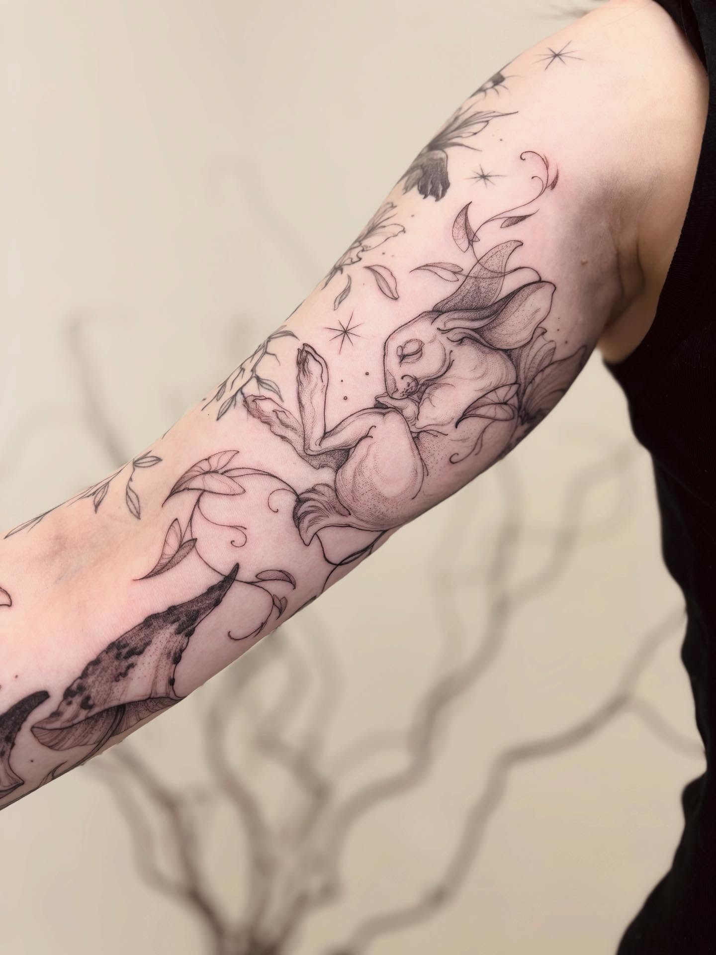 Mermaid surrealism tattoo on the forearm by vaprol tattoo ✧ Boston