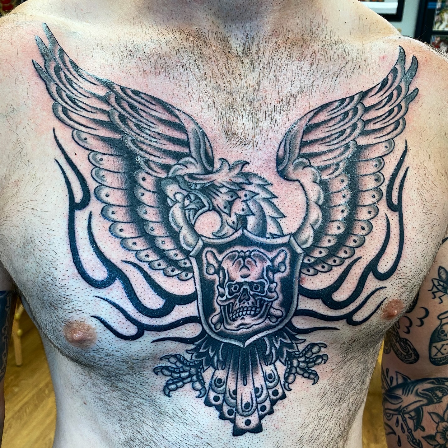 Tattoo by @sweetluketattoos — american_traditional, black_and_grey