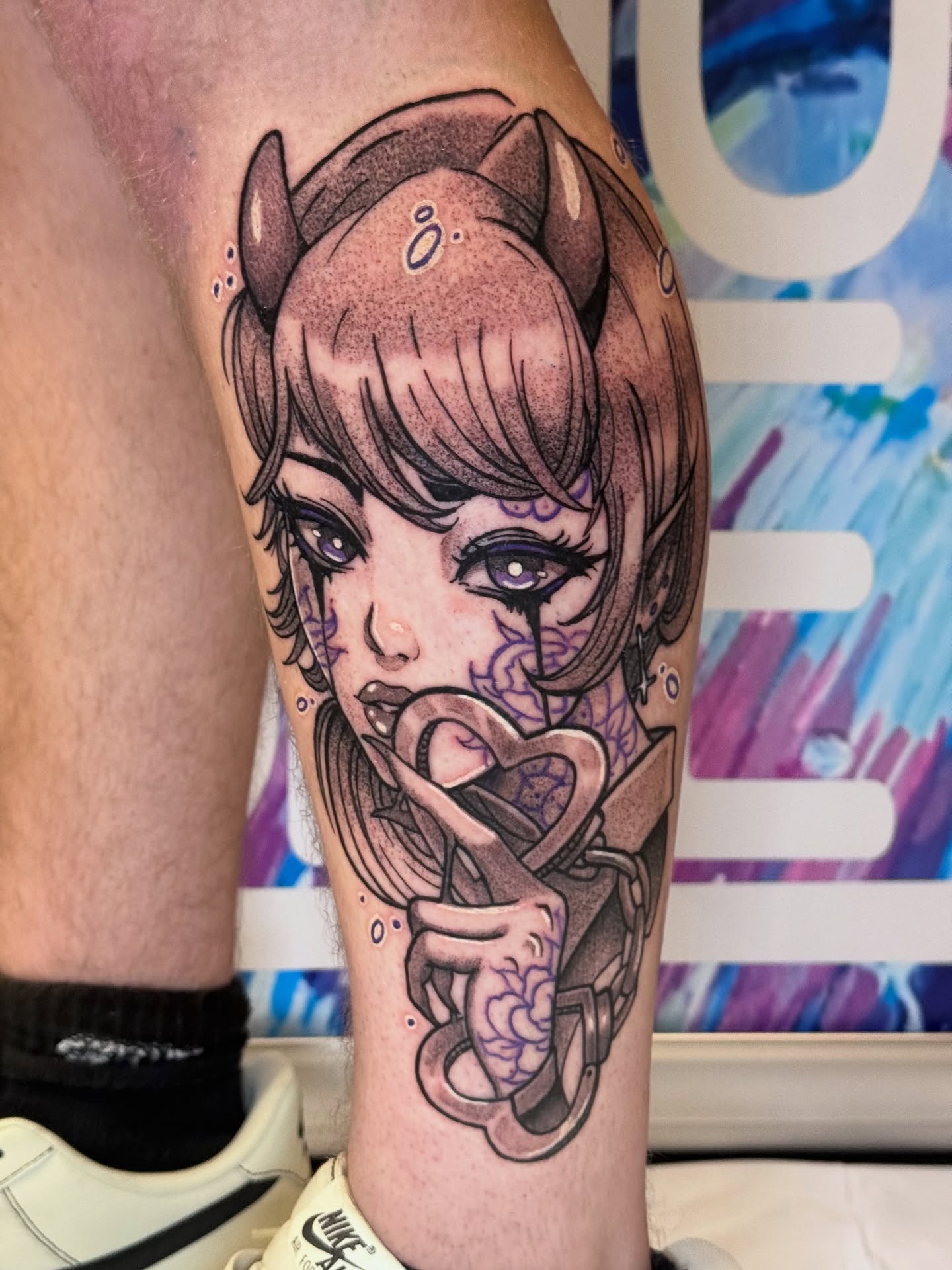 Tattoo by @shushe_tattoo โ anime, dotwork