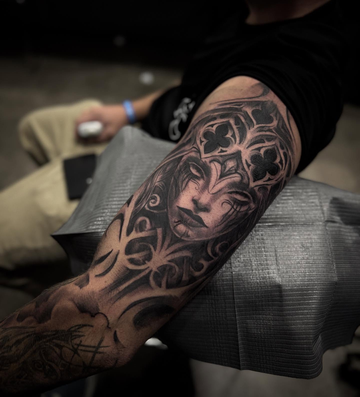 Tattoo by @sincerelyyourzstudios — black_and_grey, realism