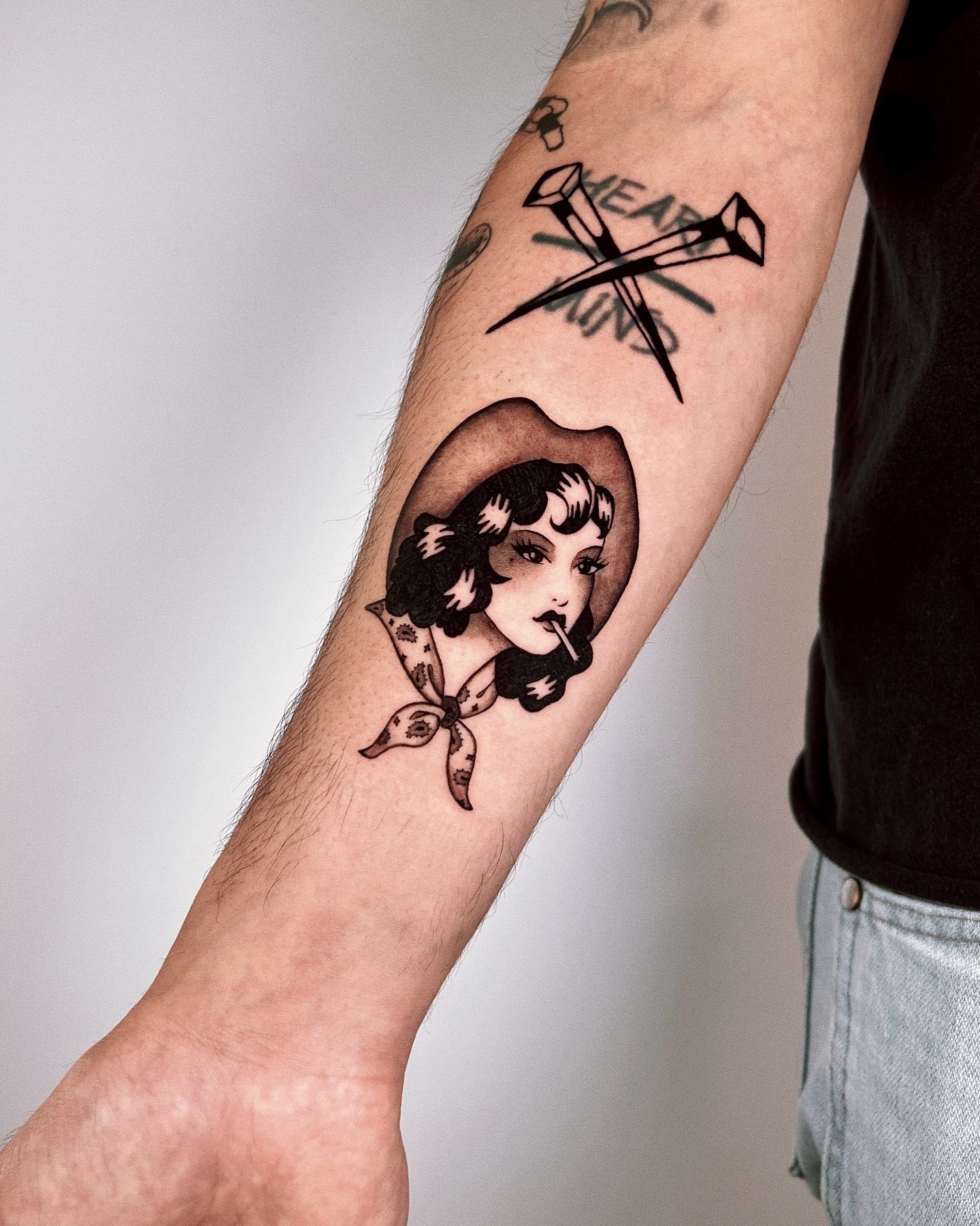 Tattoo by @ibuylemurs — american_traditional, black_and_grey