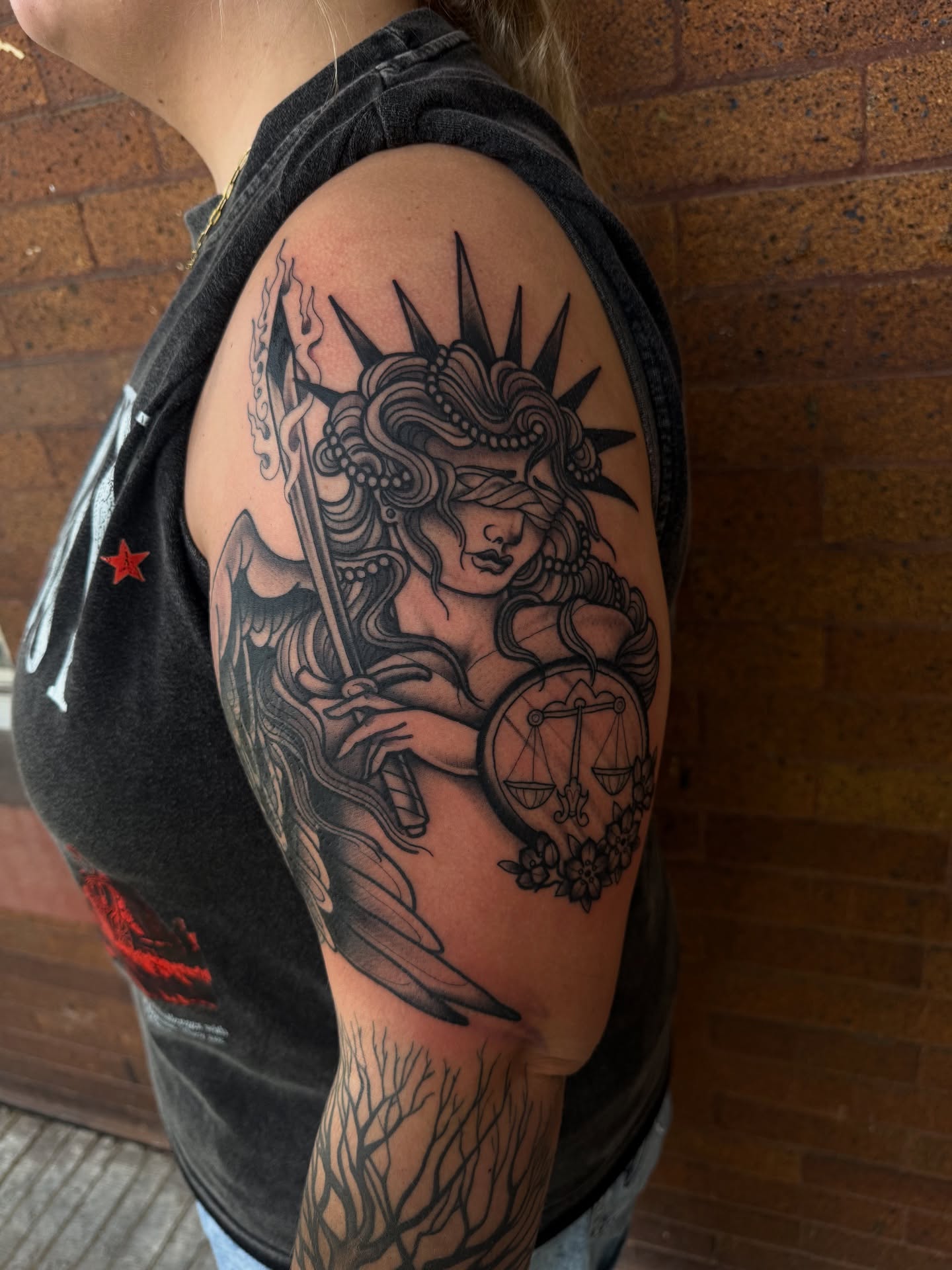 Tattoo by @thebrianpayne — black_and_grey