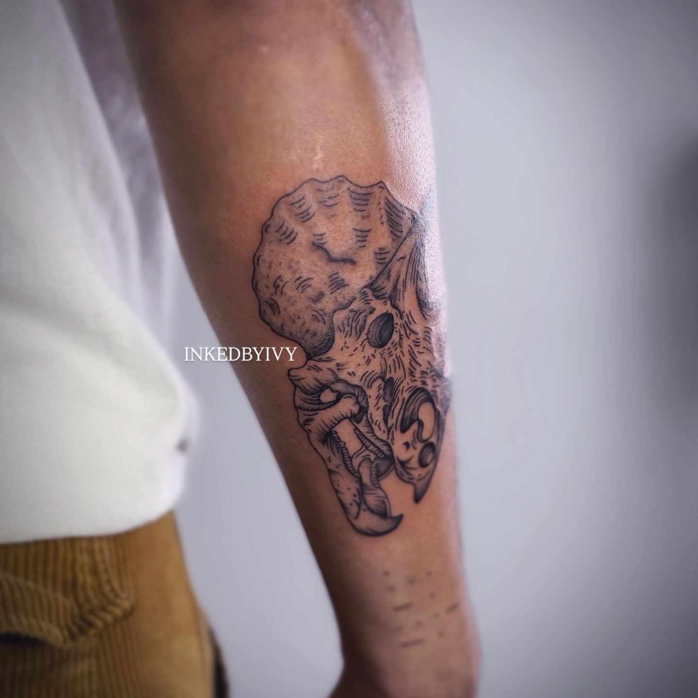 Octopus black and grey tattoo on the forearm by IVY