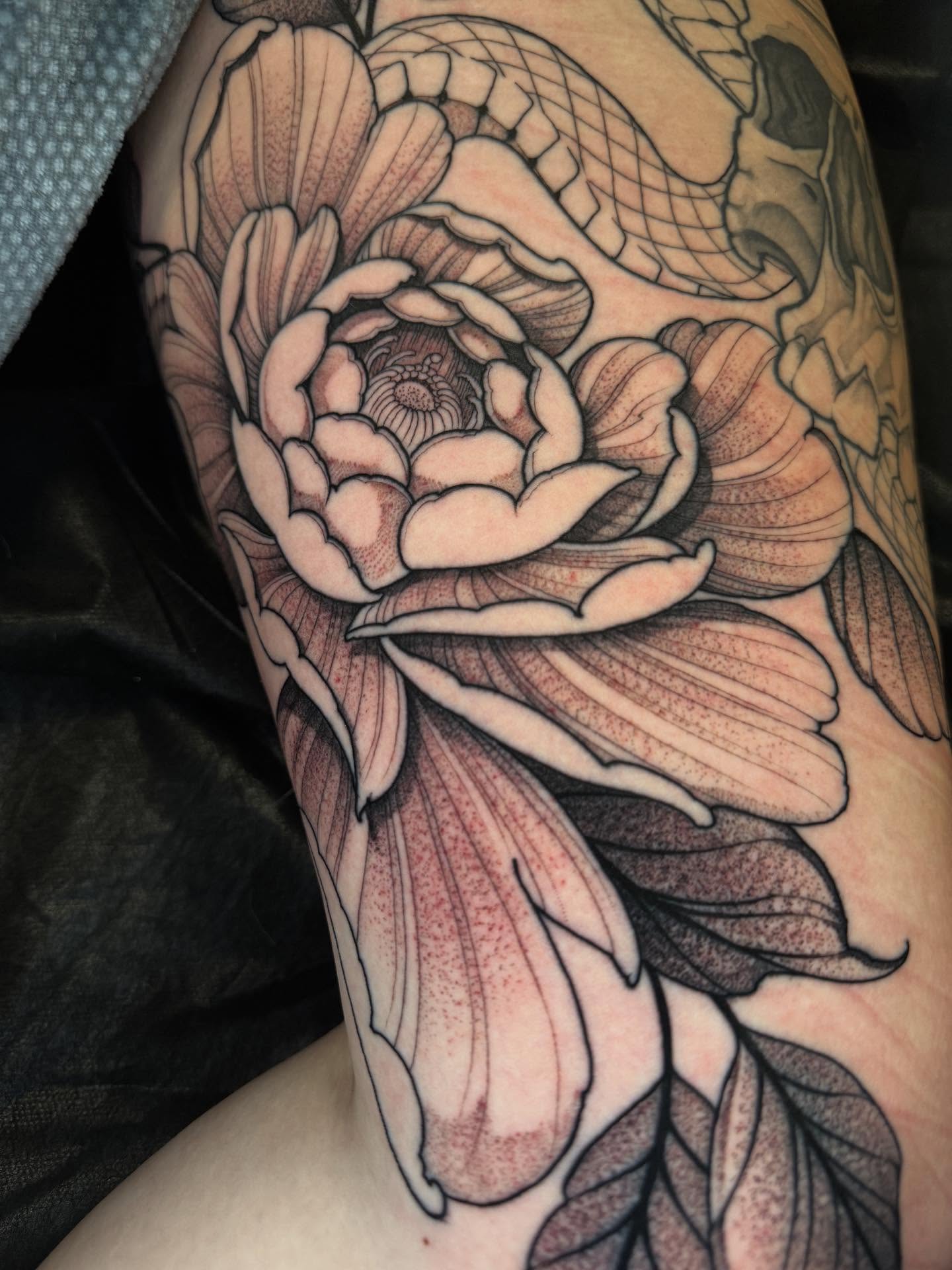 Tattoo by @robbiepina — dotwork, realism