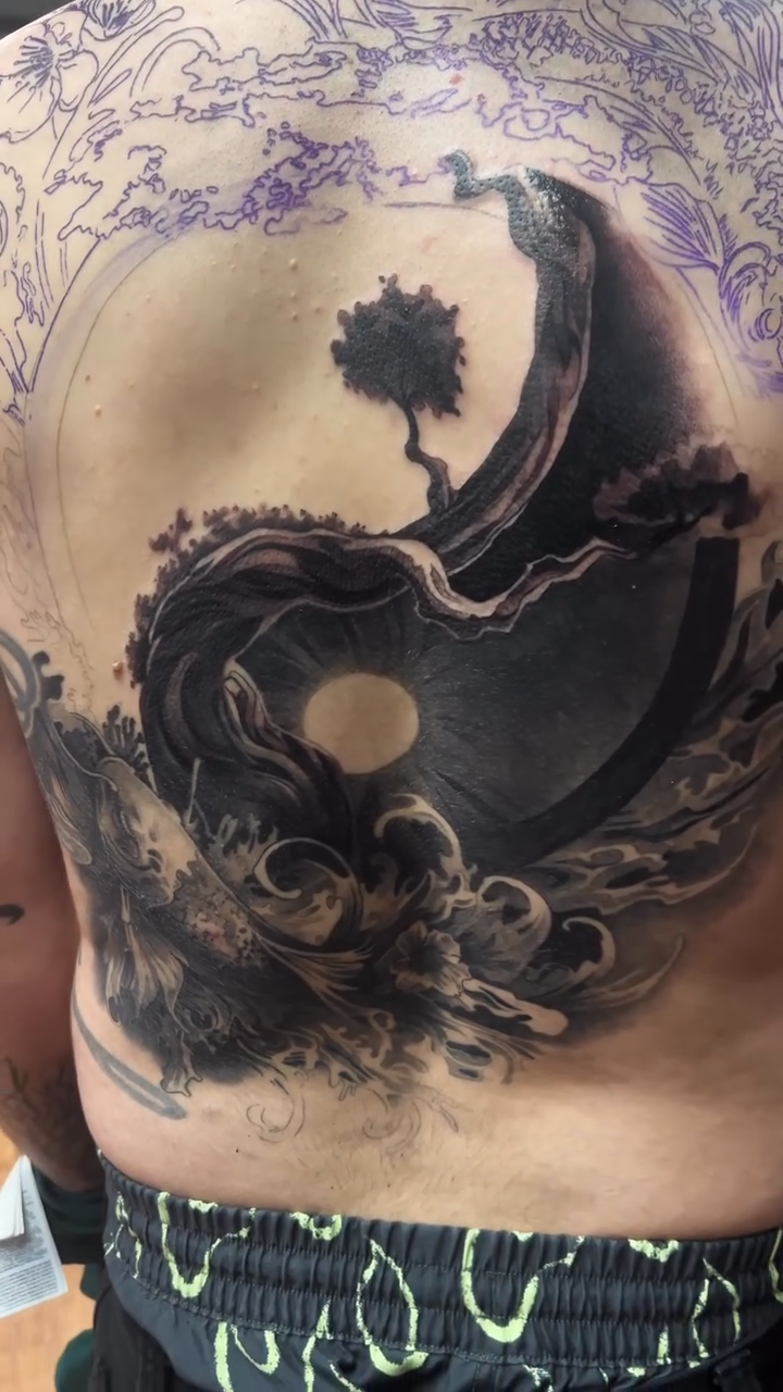 Tattoo by @ikeepmoving — japanese_irezumi, black_and_grey