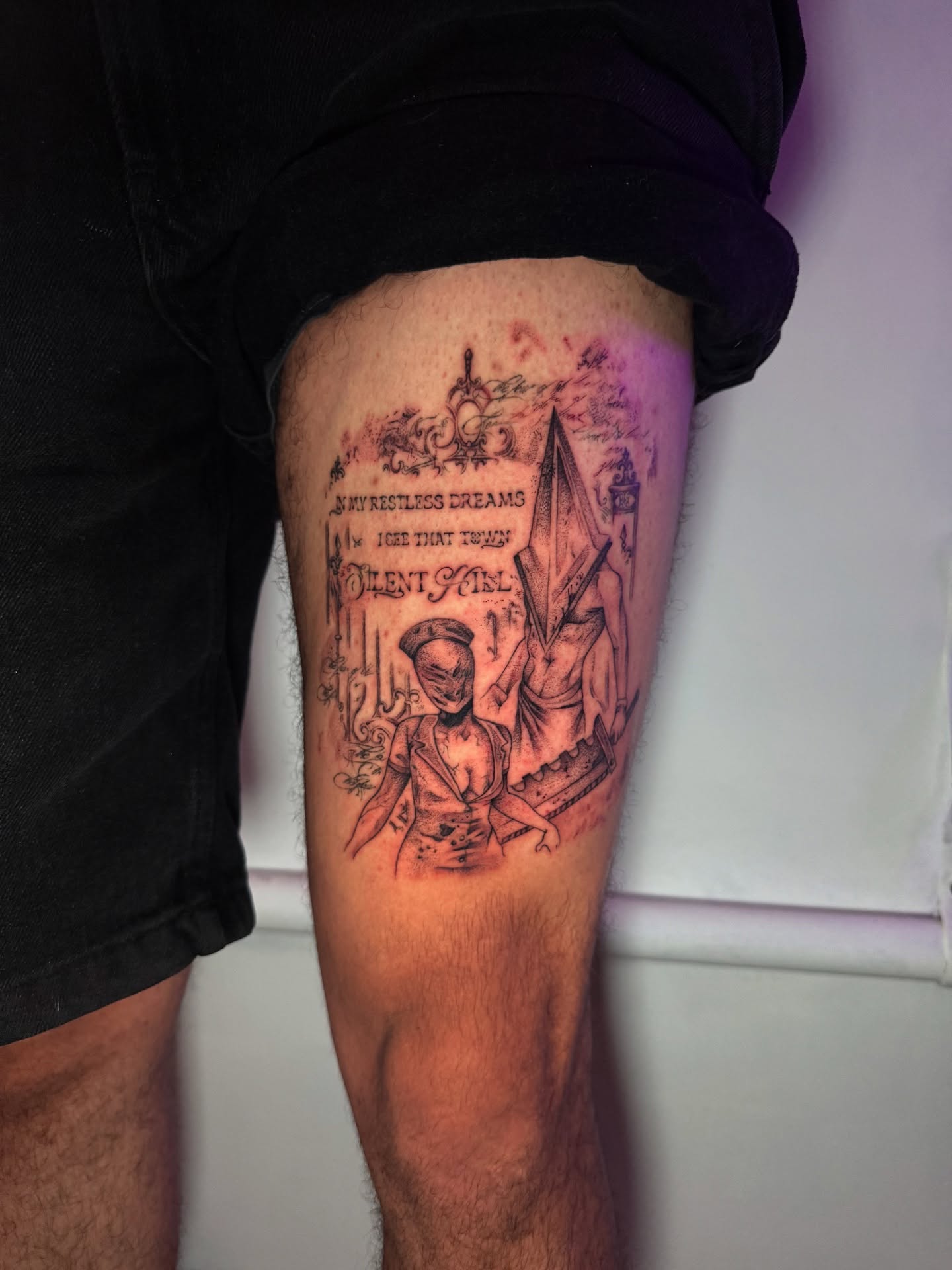Woman with flag American traditional tattoo on the thigh by aamora ꩜