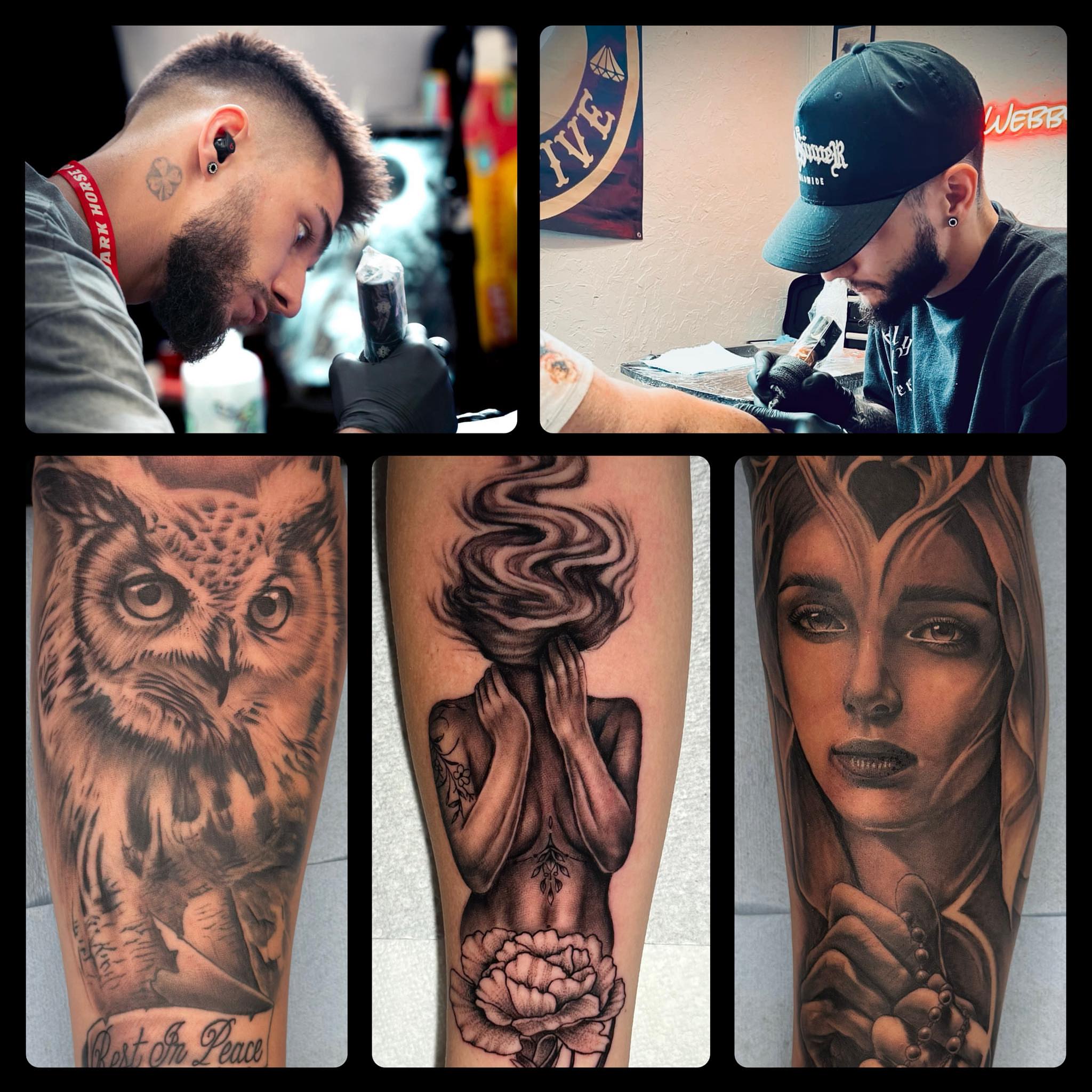 Tattoo by @webbz_tattoos — realism, black_and_grey