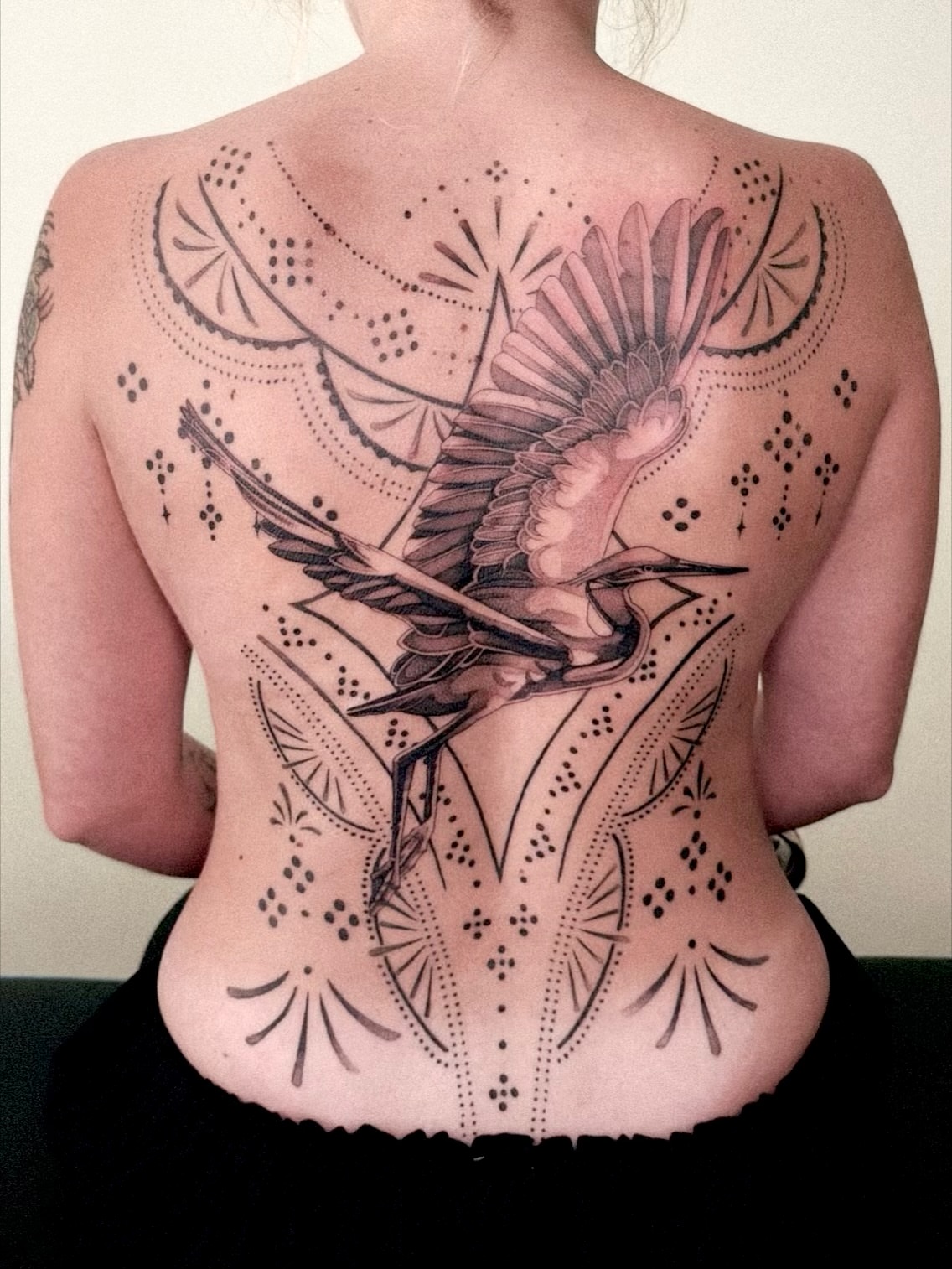 Tattoo by @jesskuesperttattoo β dotwork, geometric