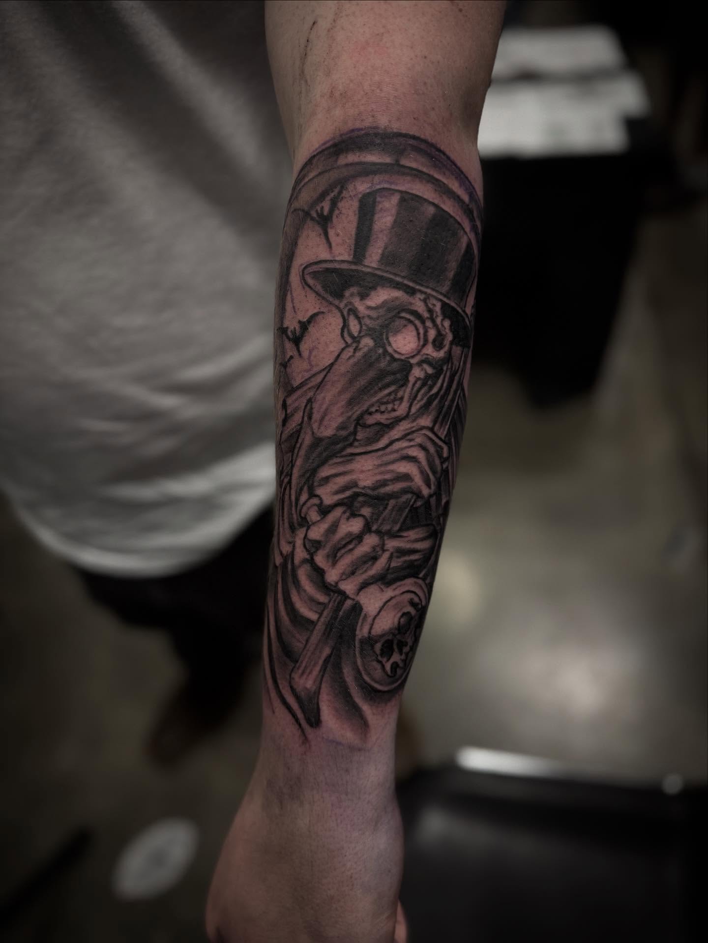 Tattoo by @sincerelyyourzstudios — black_and_grey, realism