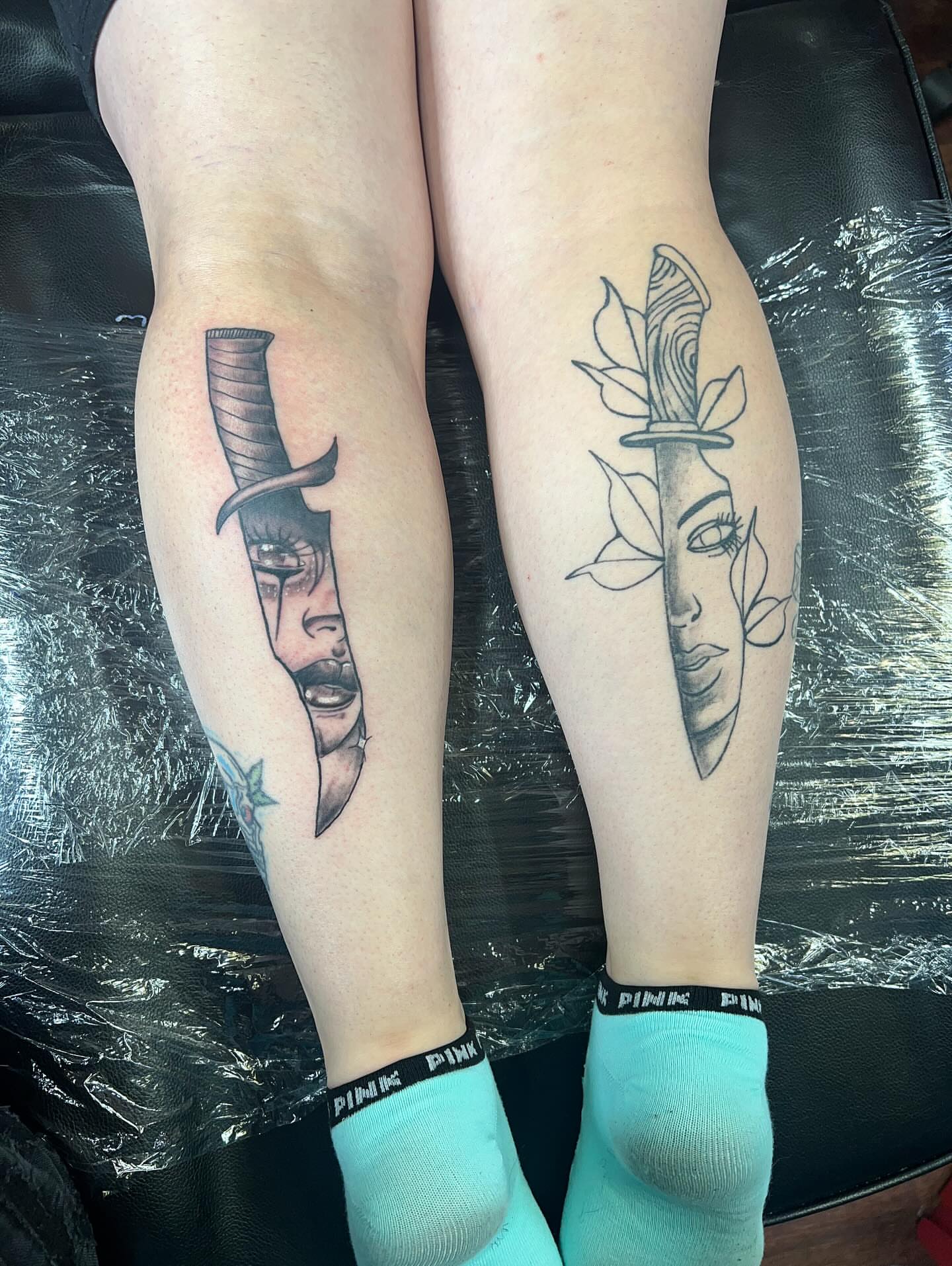 Tattoo by @_glassink — black_and_grey, realism