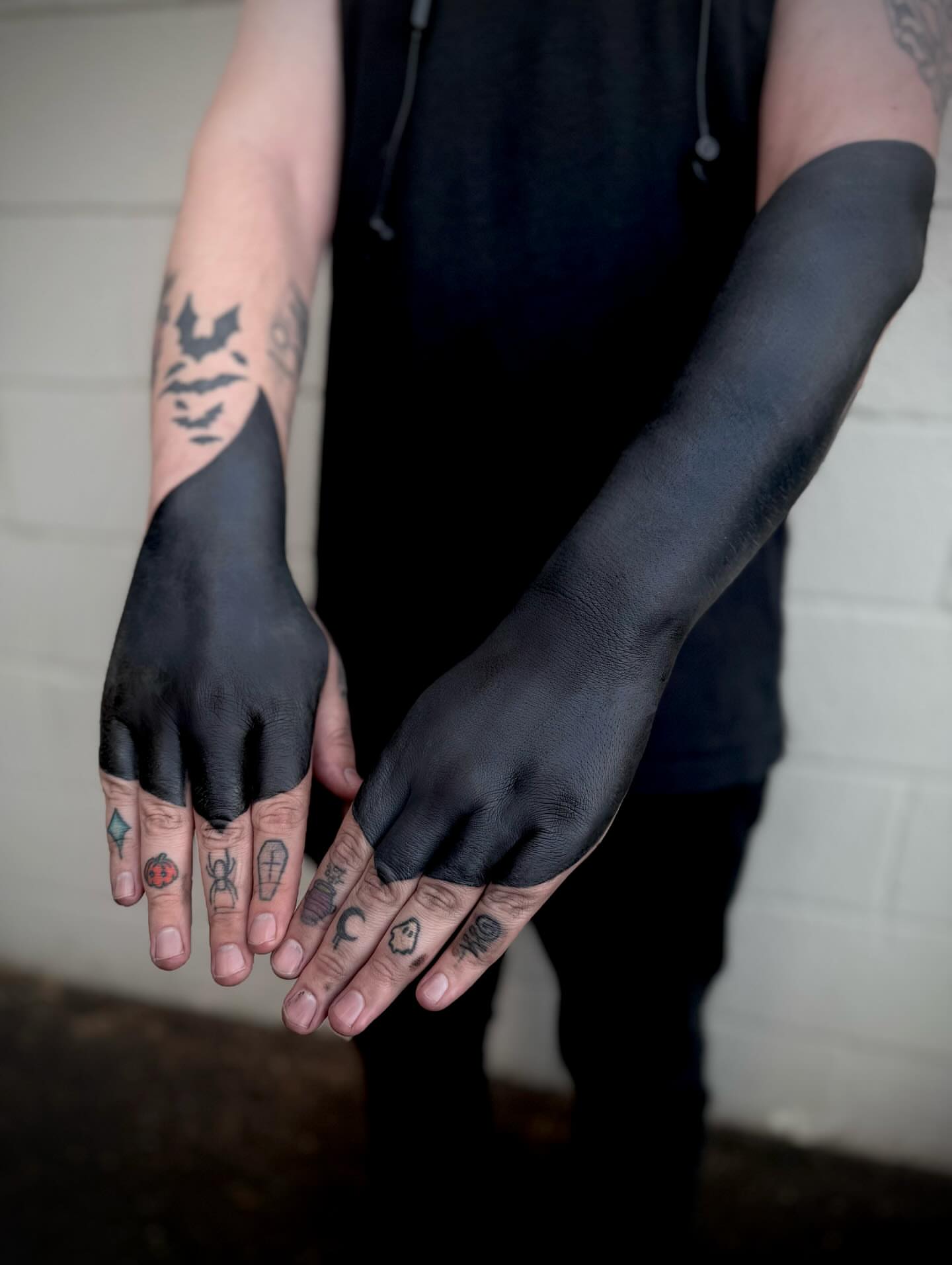 Tattooed hands black and grey tattoo by Thomas Martinez