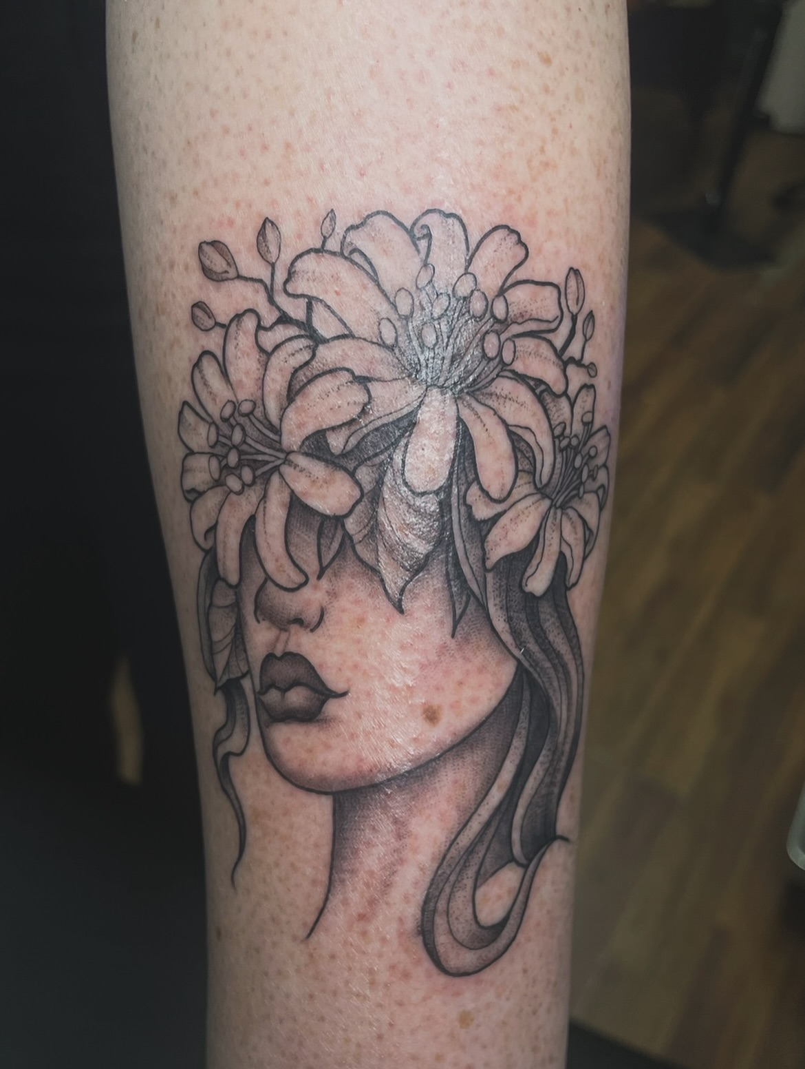 Tattoo by @kayt_tattoos — black_and_grey