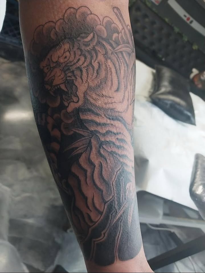 Tattoo by @gavingage_tattoo — black_and_grey