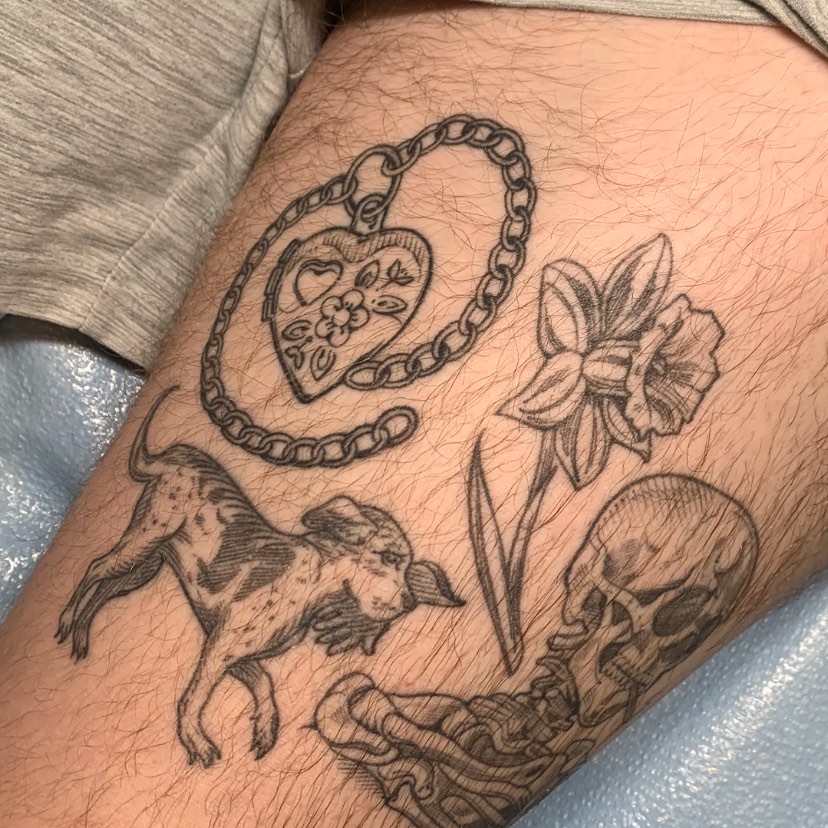 Tattoo by @tabby_wirebach_tattoos — black_and_grey