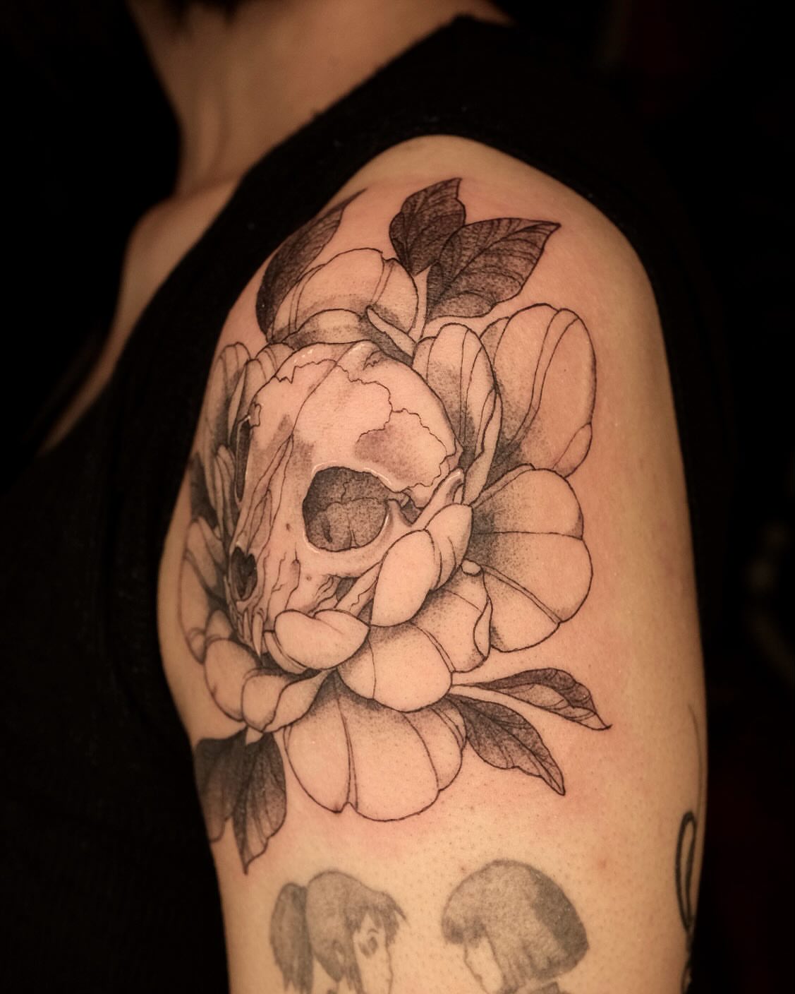 Tattoo by @misaxinks — black_and_grey, realism