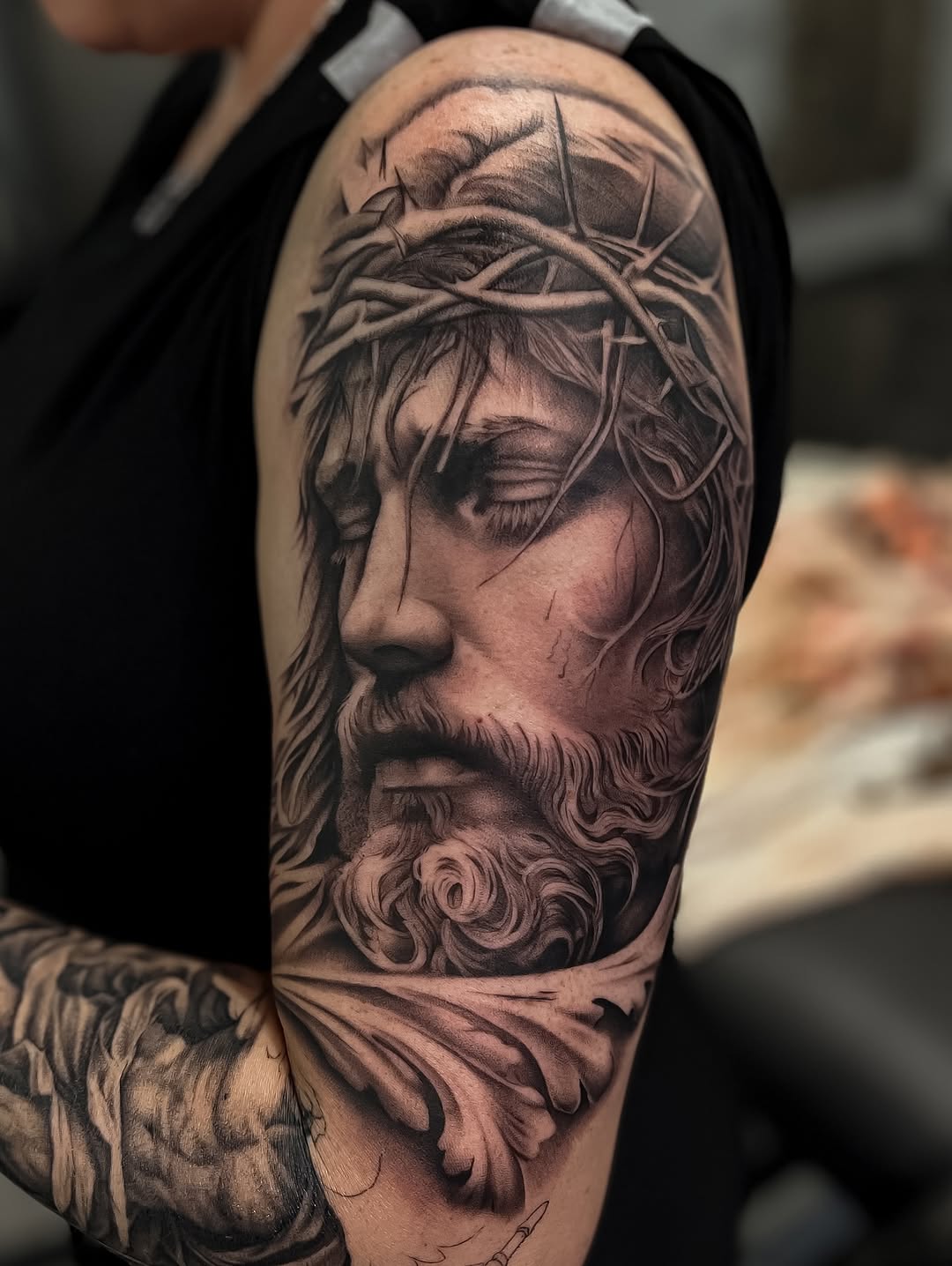 Tattoo by @meretattoos — realism, black_and_grey