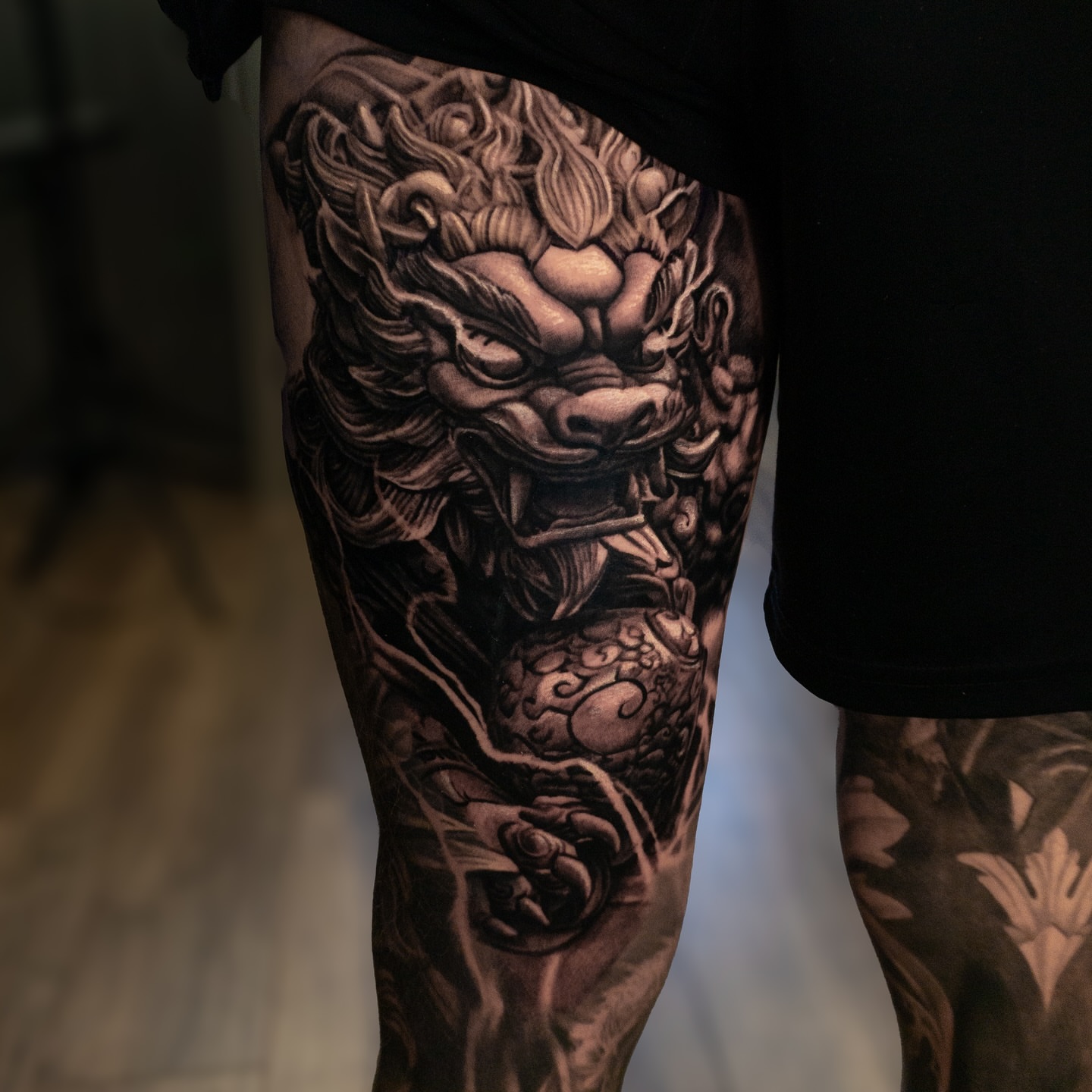Tattoo by @aaronthomastattoos — black_and_grey, realism